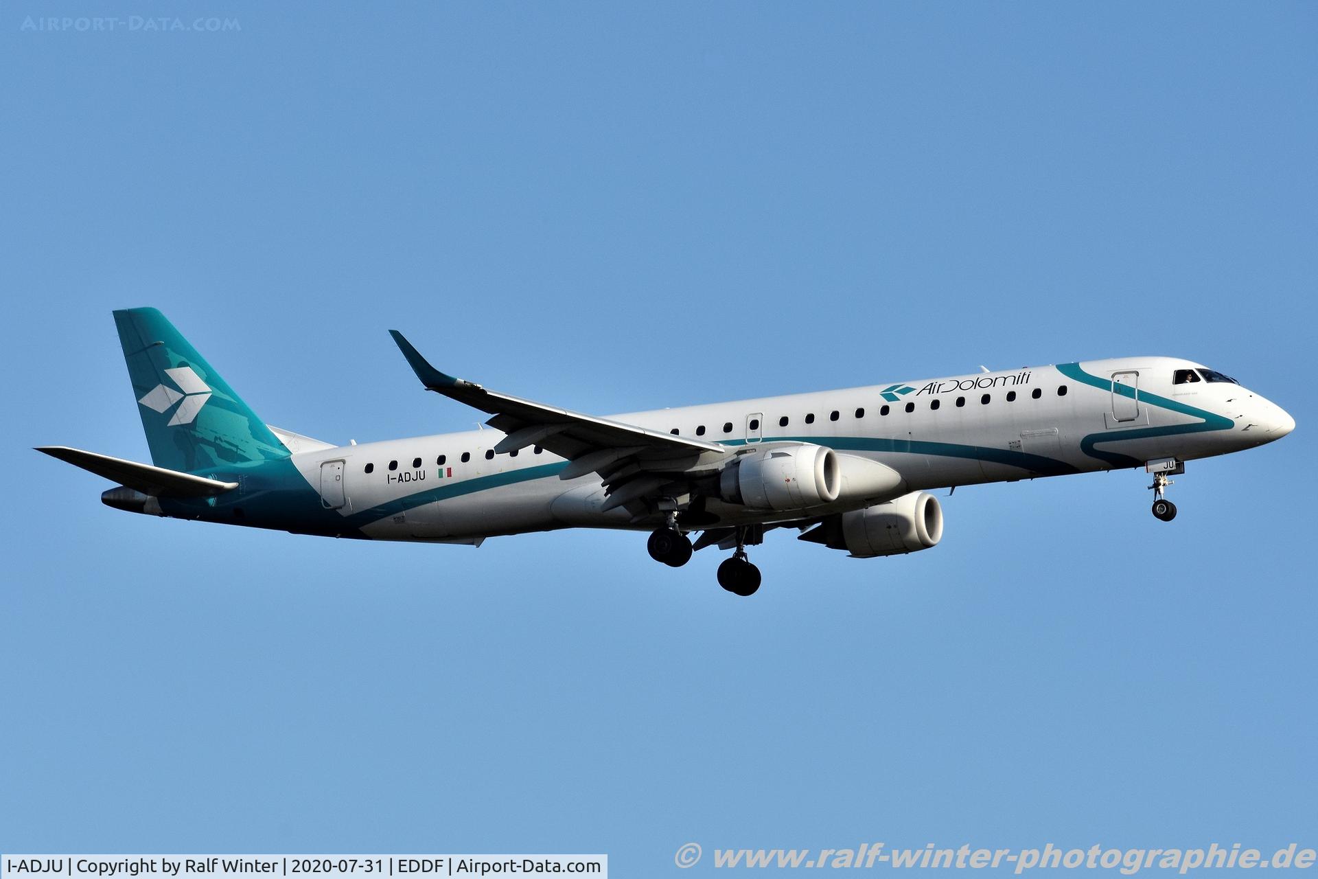 I-ADJU, 2009 Embraer 195LR (ERJ-190-200LR) C/N 19000290, Embraer ERJ-195LR 190-200LR - EN DLA Air Dolomiti - 19000290 - I-ADJU - 31.07.2020 - FRA