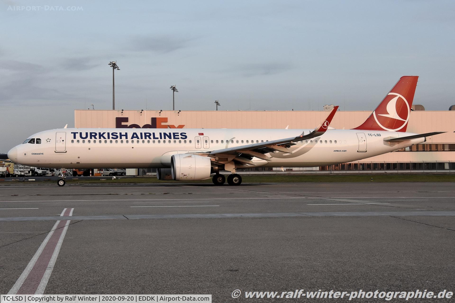 TC-LSD, 2019 Airbus A321-271NX C/N 8727, Airbus A321-271NX - TK THY Turkish Airlines 'Osmaniye' - 8727 - TC-LSD - 20.09.2020 - CGN