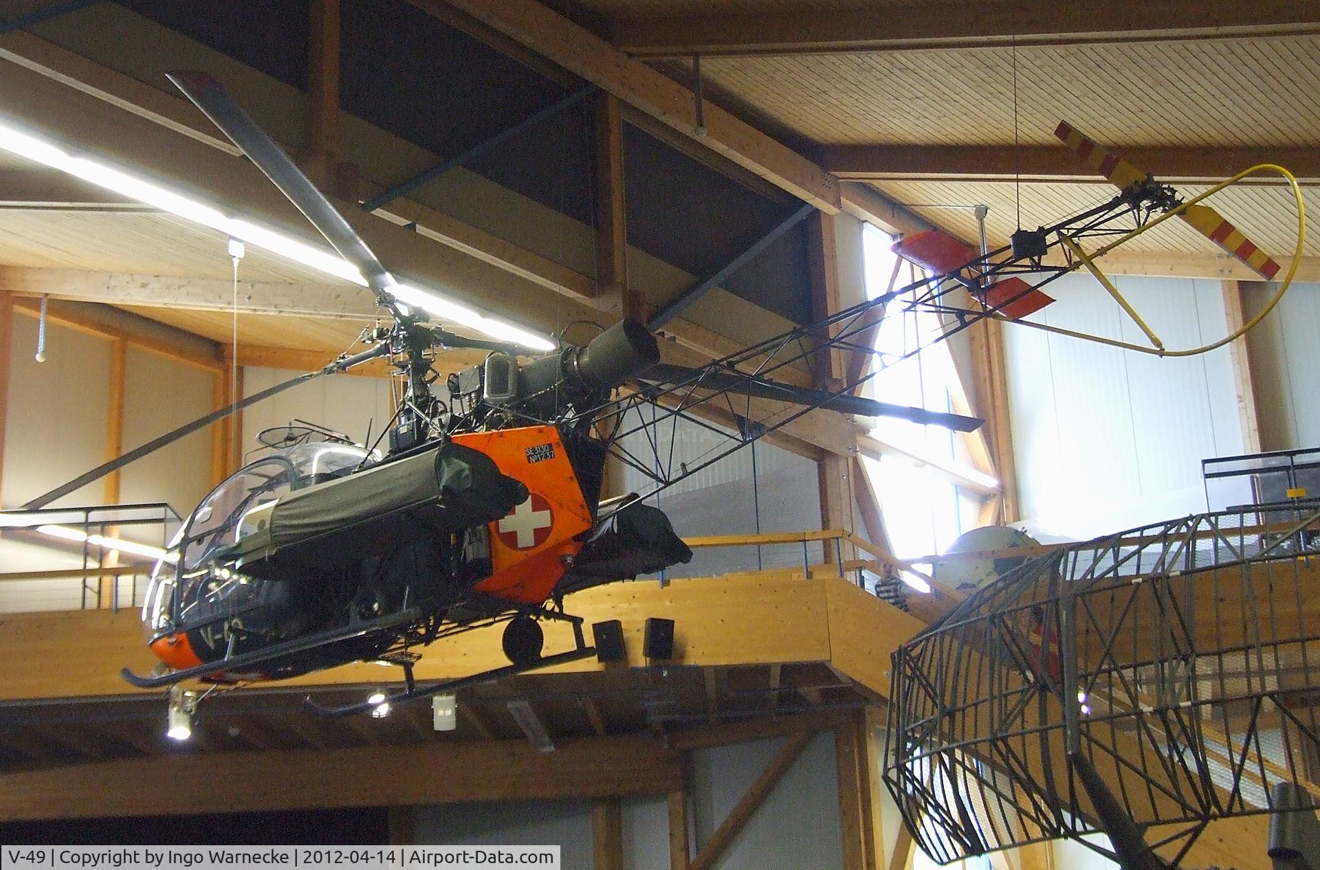 V-49, Sud SE-3130 Alouette II C/N 1237, Sud Aviation SE.3130 Alouette II at the Flieger-Flab-Museum, Dübendorf
