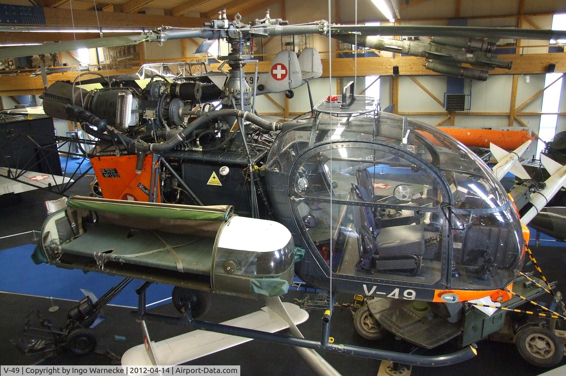 V-49, Sud SE-3130 Alouette II C/N 1237, Sud Aviation SE.3130 Alouette II at the Flieger-Flab-Museum, Dübendorf
