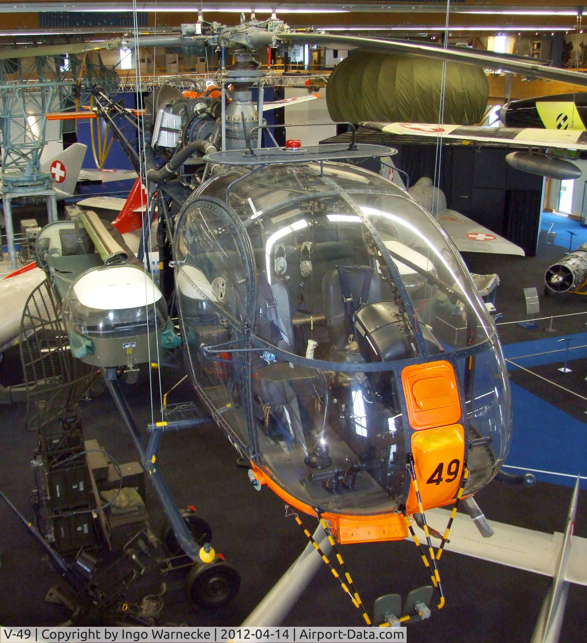 V-49, Sud SE-3130 Alouette II C/N 1237, Sud Aviation SE.3130 Alouette II at the Flieger-Flab-Museum, Dübendorf