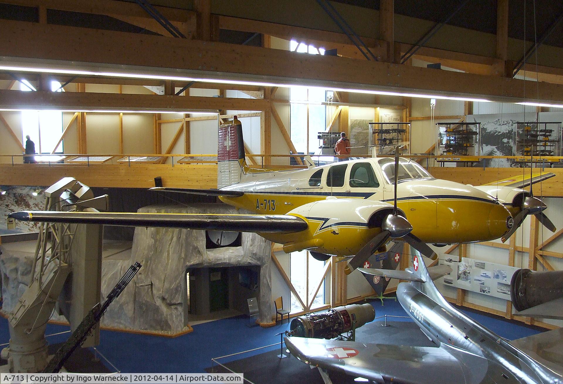 A-713, 1957 Beech E50 Twin Bonanza C/N EH-58, Beechcraft E50 Twin Bonanza at the Flieger-Flab-Museum, Dübendorf