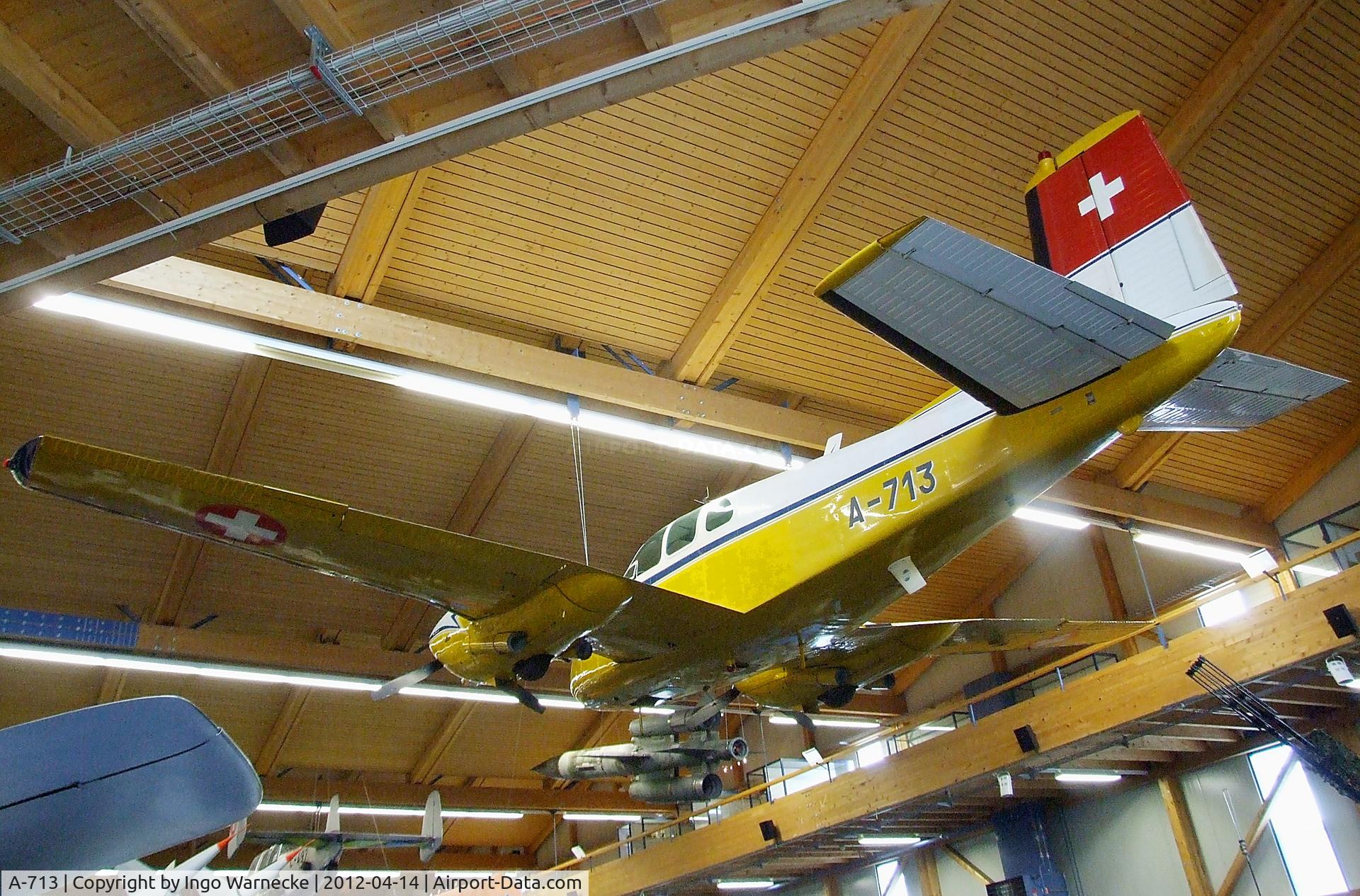 A-713, 1957 Beech E50 Twin Bonanza C/N EH-58, Beechcraft E50 Twin Bonanza at the Flieger-Flab-Museum, Dübendorf
