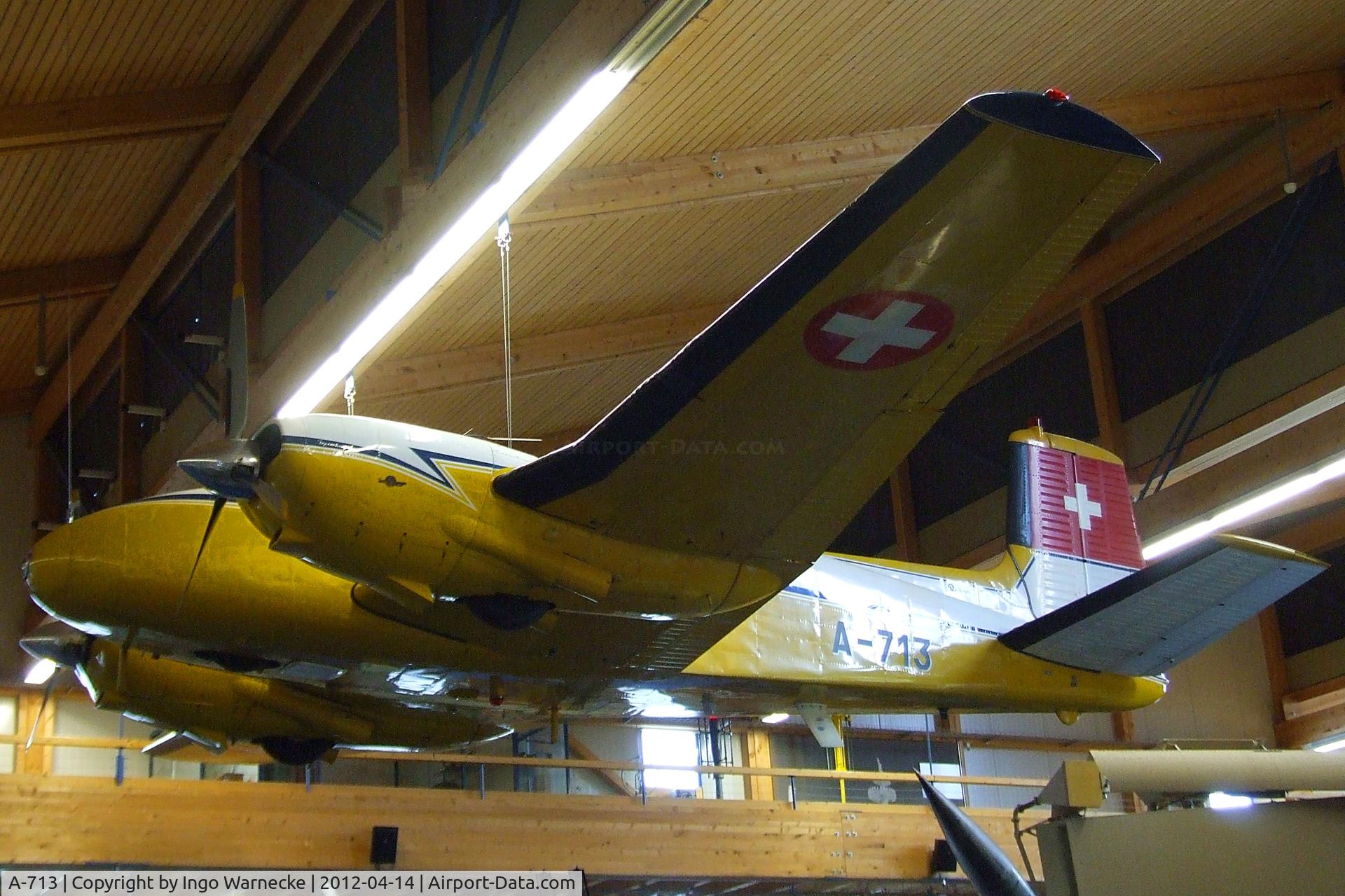 A-713, 1957 Beech E50 Twin Bonanza C/N EH-58, Beechcraft E50 Twin Bonanza at the Flieger-Flab-Museum, Dübendorf
