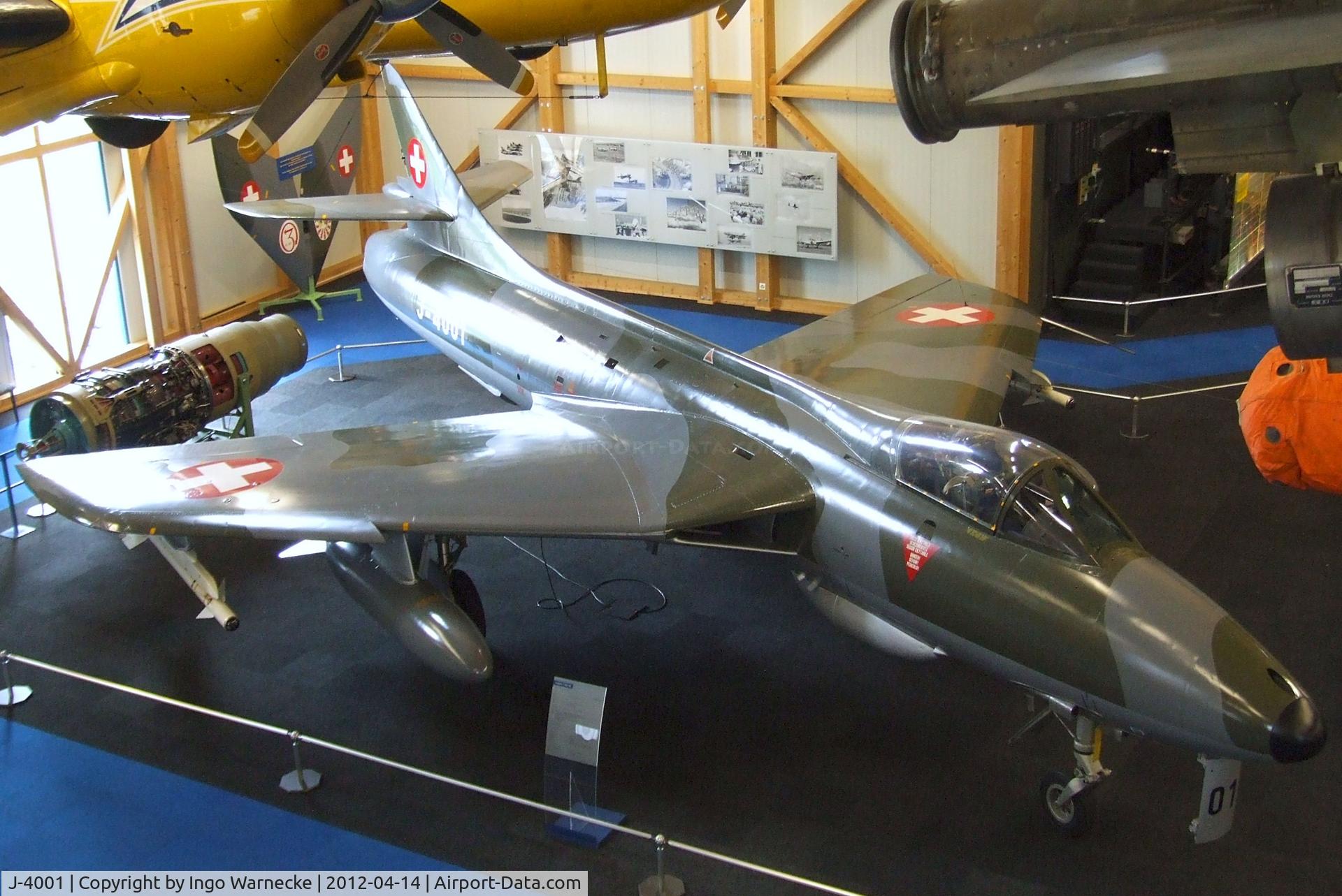 J-4001, Hawker Hunter F.58 C/N 41H-679911, Hawker Hunter F58 at the Flieger-Flab-Museum, Dübendorf