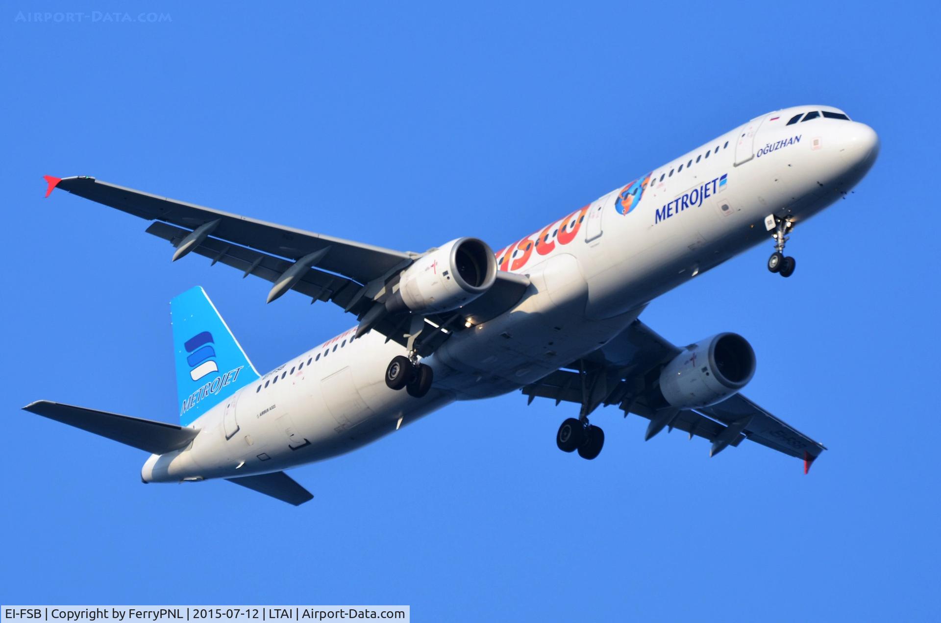 EI-FSB, 2001 Airbus A321-211 C/N 1554, Metrojet A321