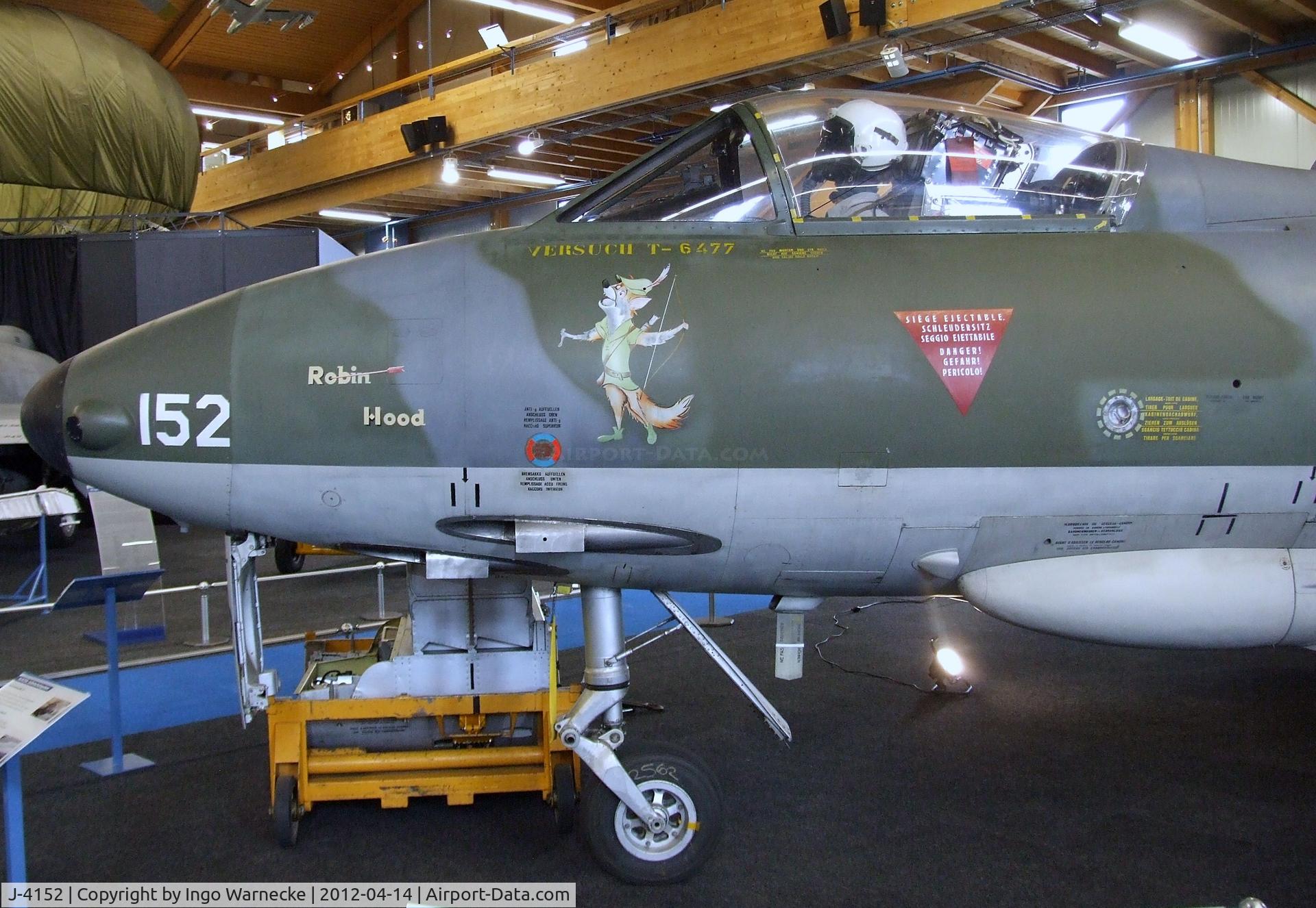 J-4152, Hawker Hunter F.58A C/N 41H-670683, Hawker Hunter F58A at the Flieger-Flab-Museum, Dübendorf