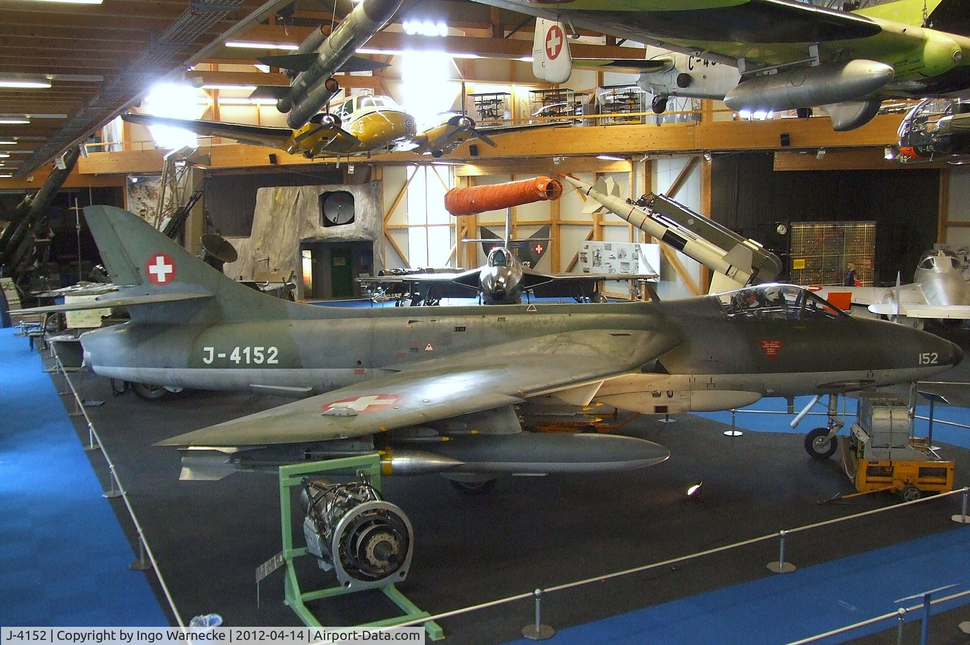 J-4152, Hawker Hunter F.58A C/N 41H-670683, Hawker Hunter F58A at the Flieger-Flab-Museum, Dübendorf