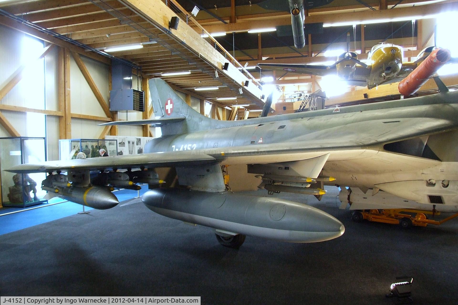 J-4152, Hawker Hunter F.58A C/N 41H-670683, Hawker Hunter F58A at the Flieger-Flab-Museum, Dübendorf
