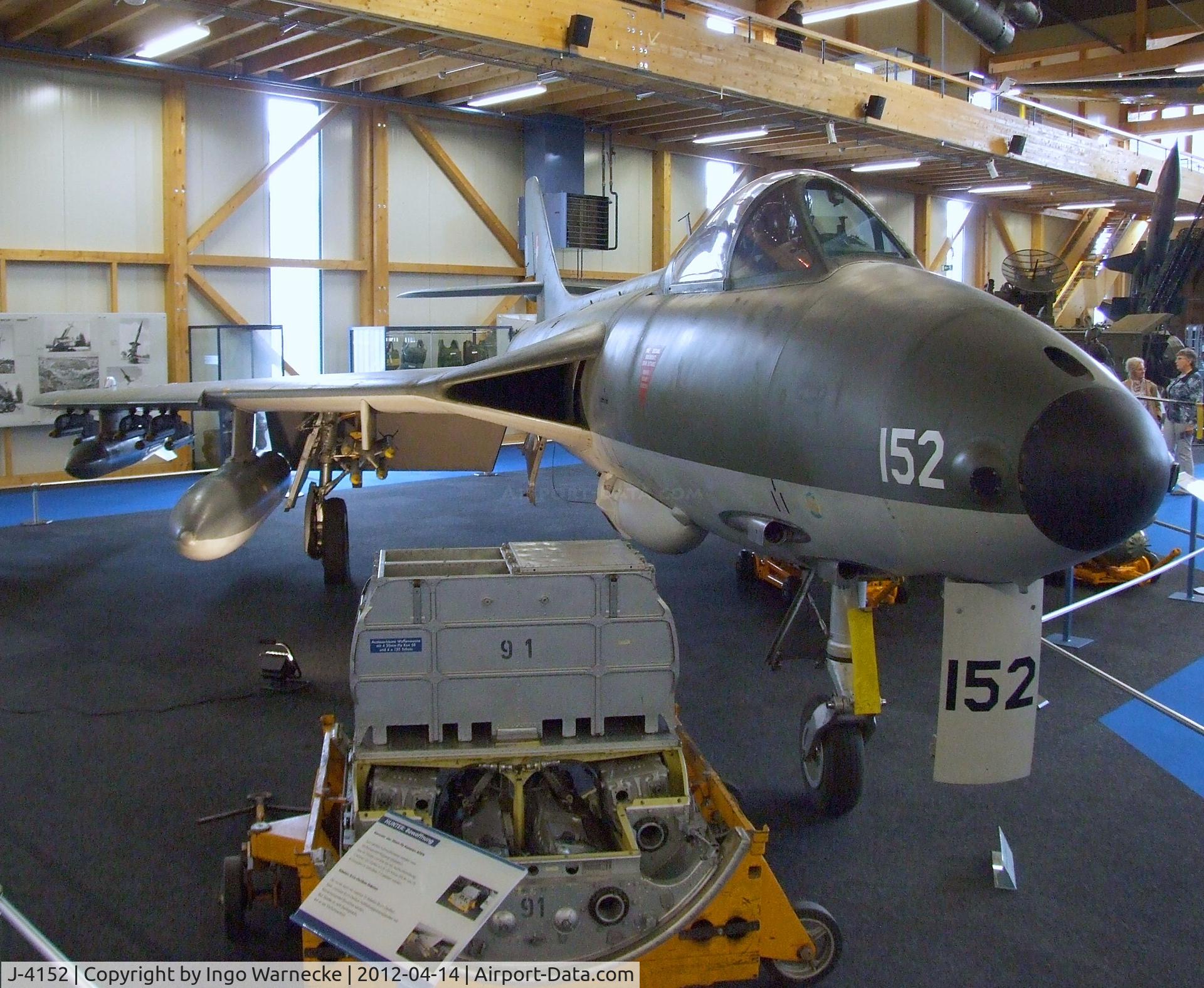 J-4152, Hawker Hunter F.58A C/N 41H-670683, Hawker Hunter F58A at the Flieger-Flab-Museum, Dübendorf
