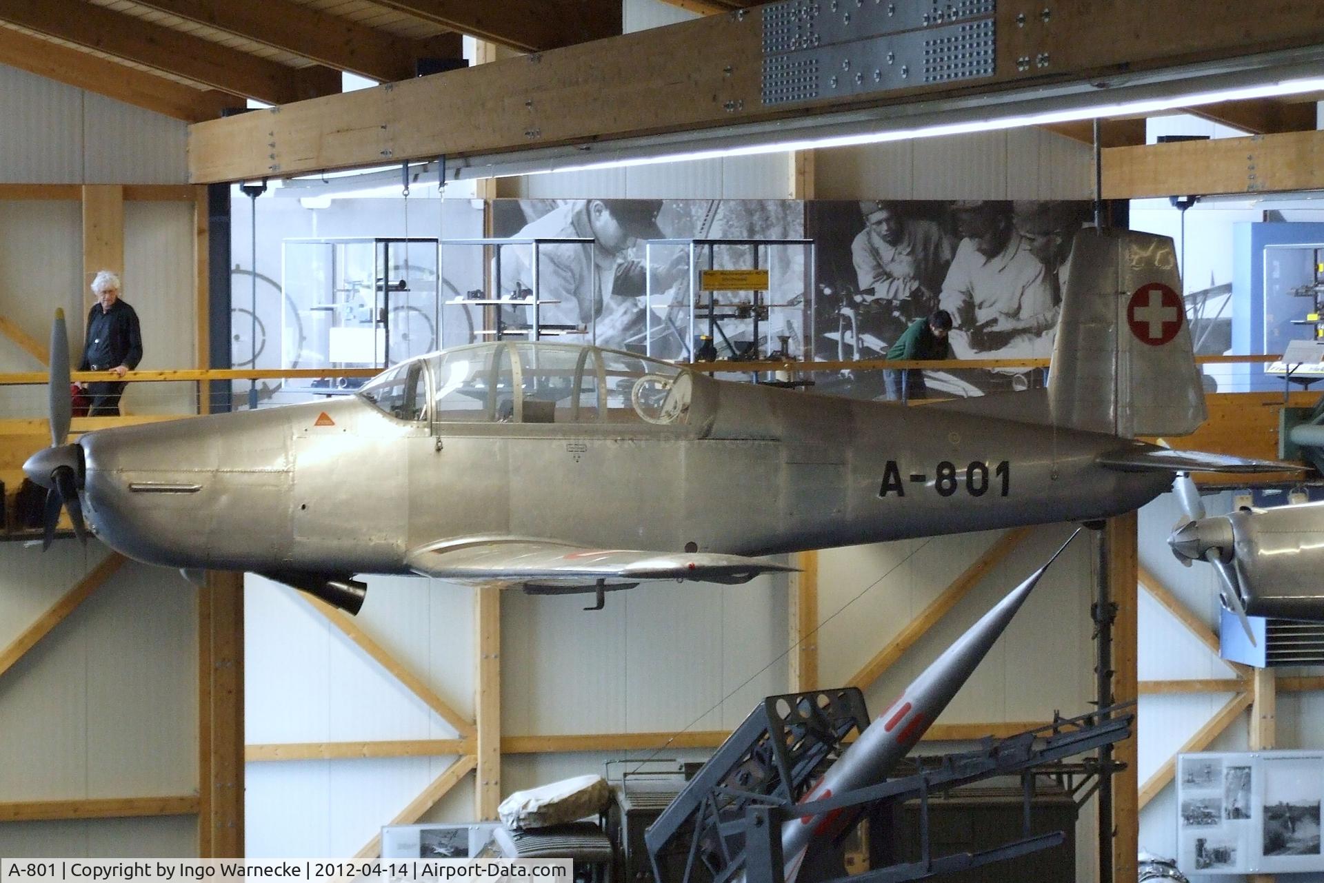 A-801, 1954 Pilatus P3-02 C/N 318-1, Pilatus P-3-02 at the Flieger-Flab-Museum, Dübendorf