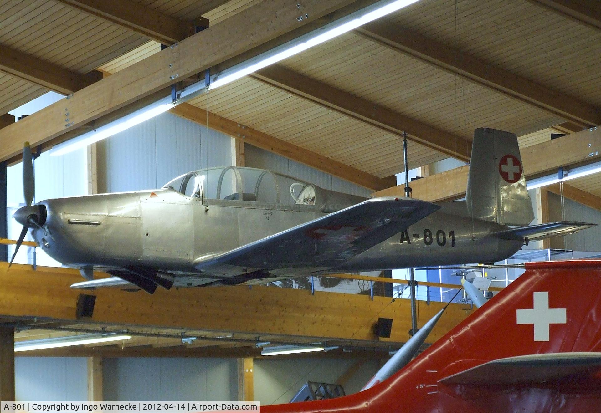 A-801, 1954 Pilatus P3-02 C/N 318-1, Pilatus P-3-02 at the Flieger-Flab-Museum, Dübendorf