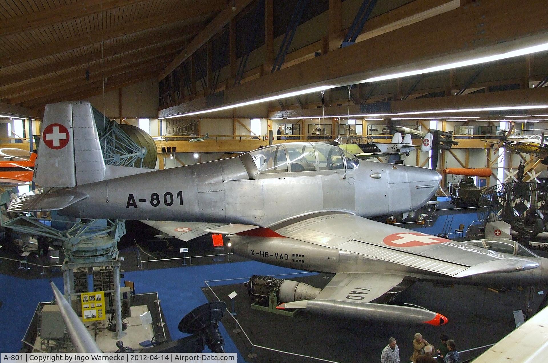 A-801, 1954 Pilatus P3-02 C/N 318-1, Pilatus P-3-02 at the Flieger-Flab-Museum, Dübendorf