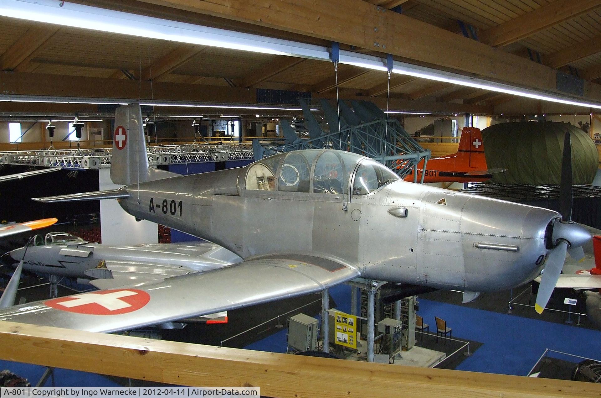 A-801, 1954 Pilatus P3-02 C/N 318-1, Pilatus P-3-02 at the Flieger-Flab-Museum, Dübendorf