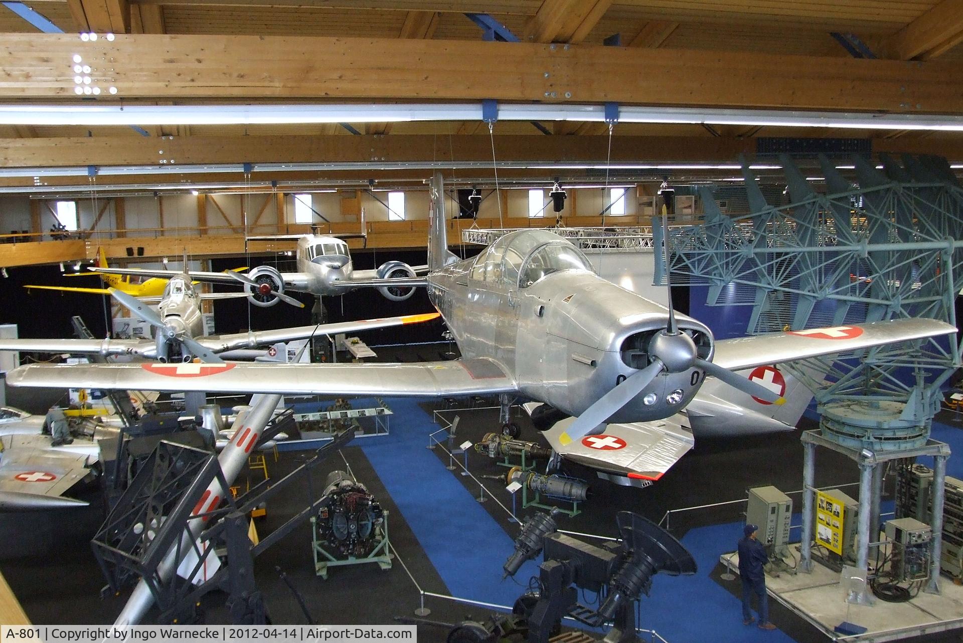 A-801, 1954 Pilatus P3-02 C/N 318-1, Pilatus P-3-02 at the Flieger-Flab-Museum, Dübendorf