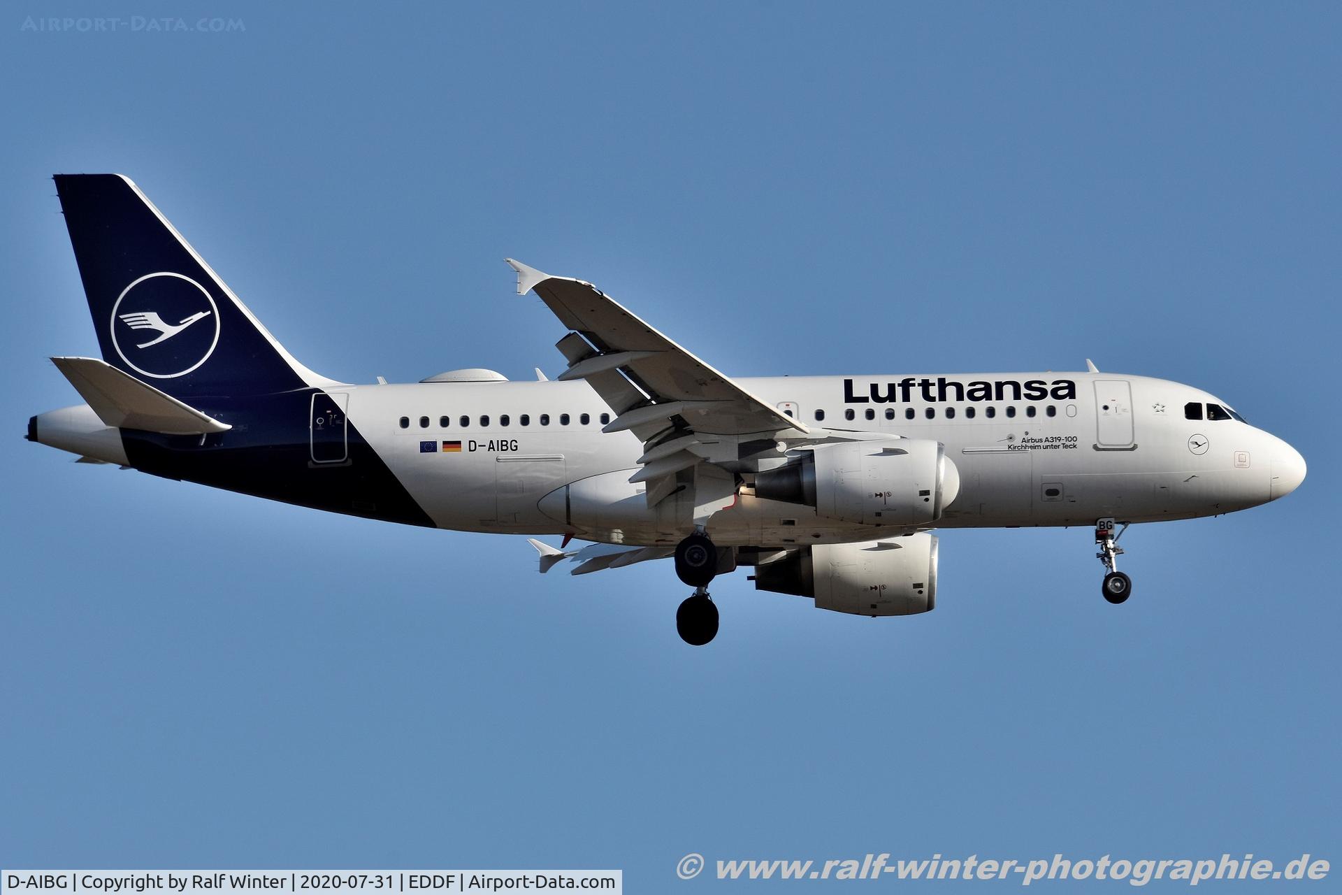 D-AIBG, 2011 Airbus A319-112 C/N 4841, Airbus A319-112 - LH DLH Lufthansa 'Kichheim unter Teck' - 4841 - D-AIBG - 31.07.2020 - FRA