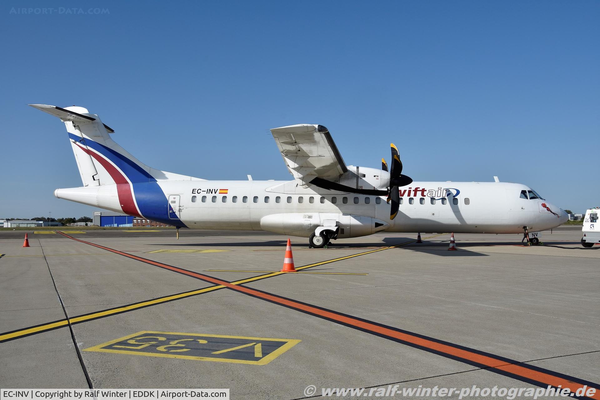EC-INV, 1991 ATR 72-212F C/N 274, ATR 72-202 - W3 SWT Swiftair - 274 - EC-INV - 19.09.2020 - CGN