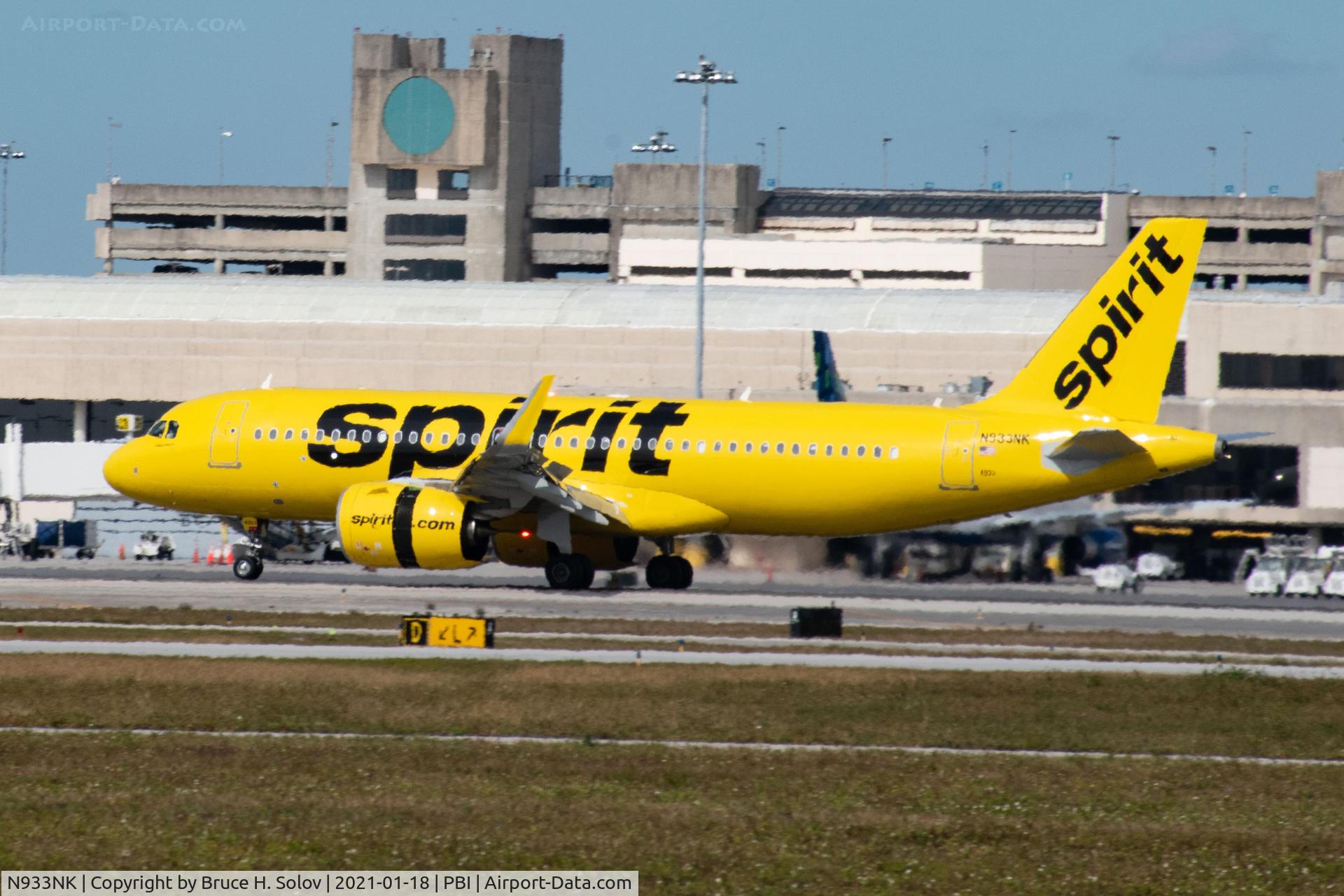 N933NK, 2020 Airbus A320-271N C/N 10014, landed at PBI