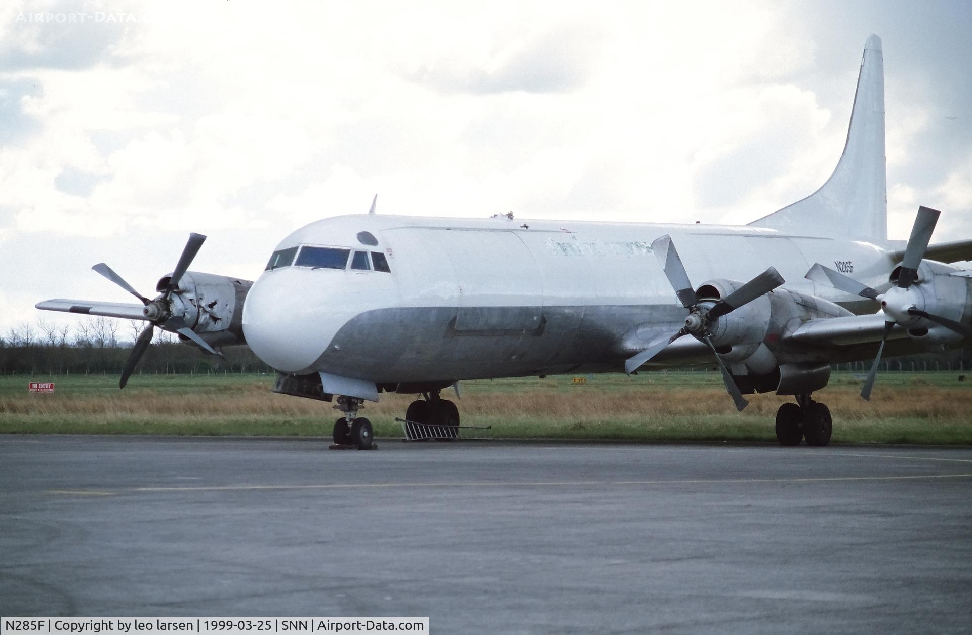 N285F, 1959 Lockheed L-188C(F) Electra C/N 1107, Shannon 25.3.1999. After inflight propeller los on eng.3.