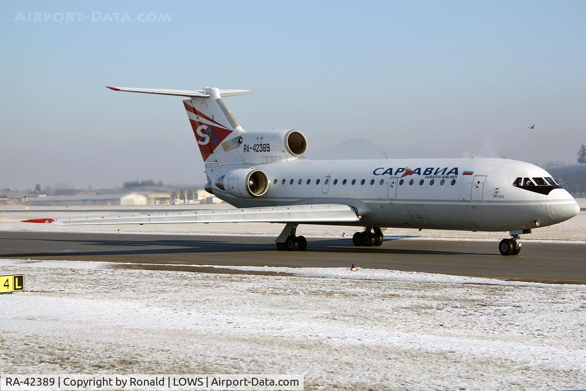 RA-42389, 1991 Yakovlev Yak-42D C/N 4520424016542, at salzburg