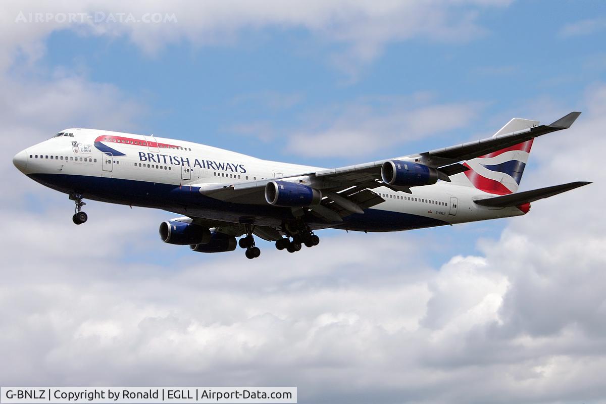 G-BNLZ, 1993 Boeing 747-436 C/N 27091, at lhr