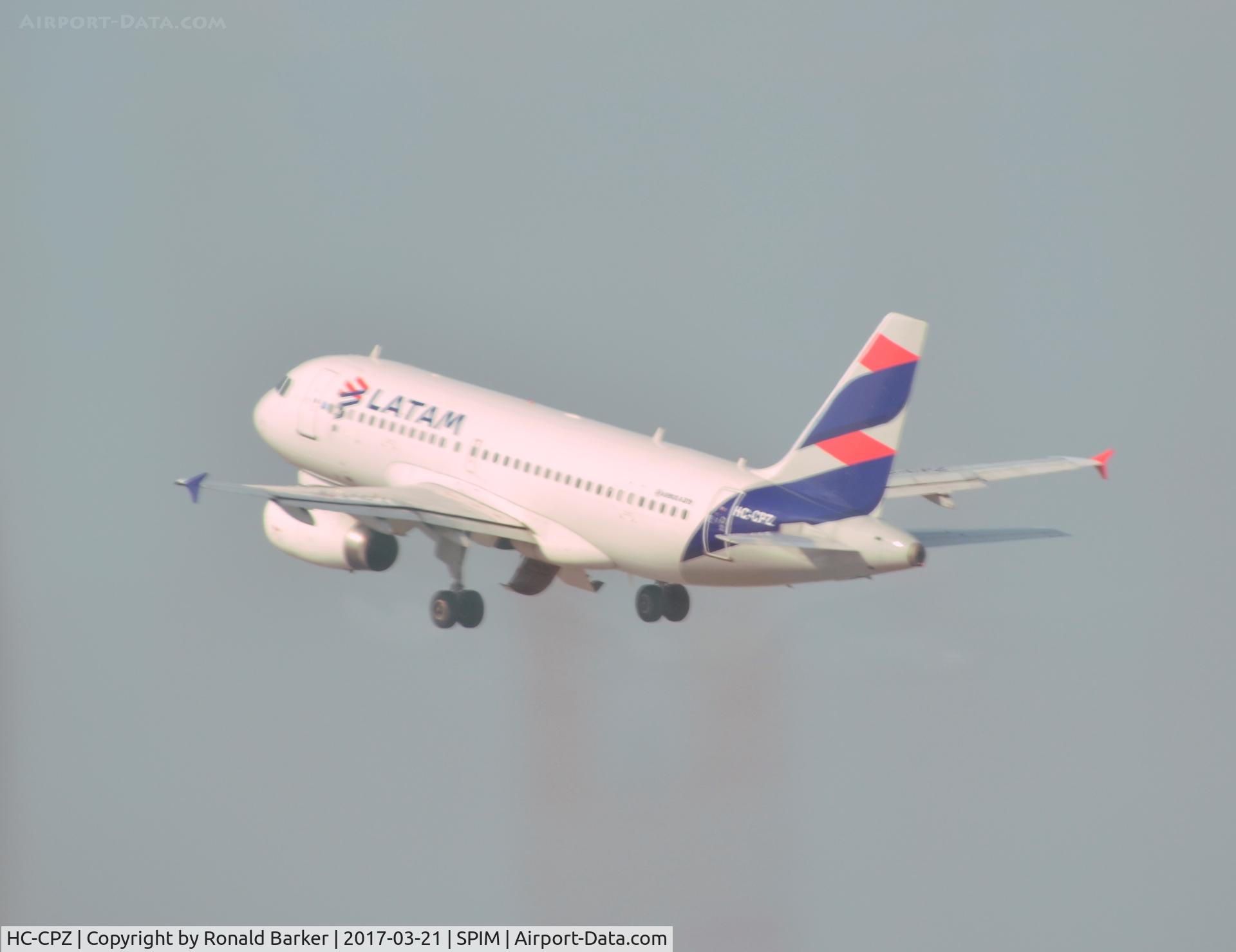 HC-CPZ, 2011 Airbus A319-132 C/N 4598, Takeoff Lima
