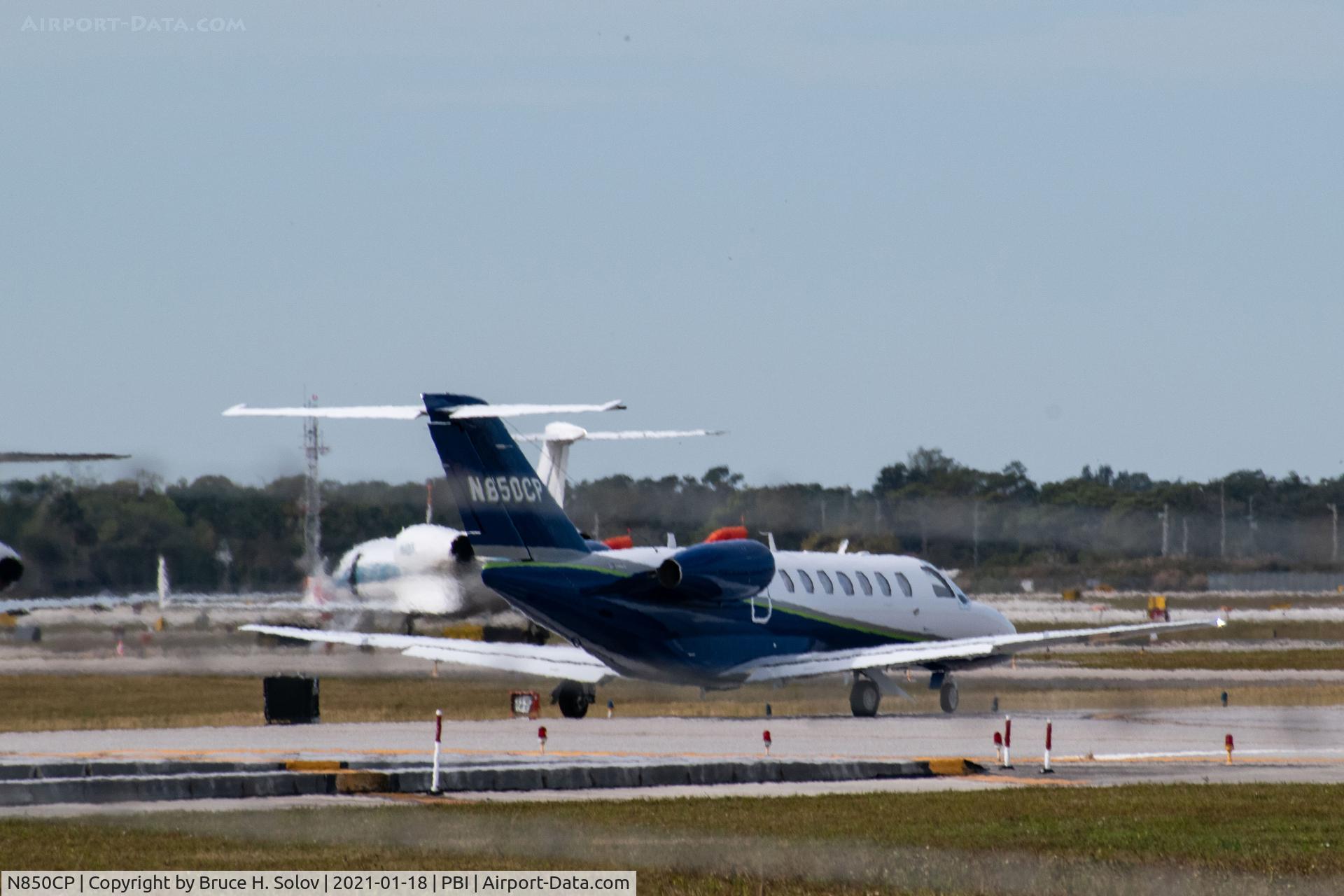N850CP, 2019 Cessna 525B CitationJet CJ3+ C/N 525B-0600, holding short for takeoff