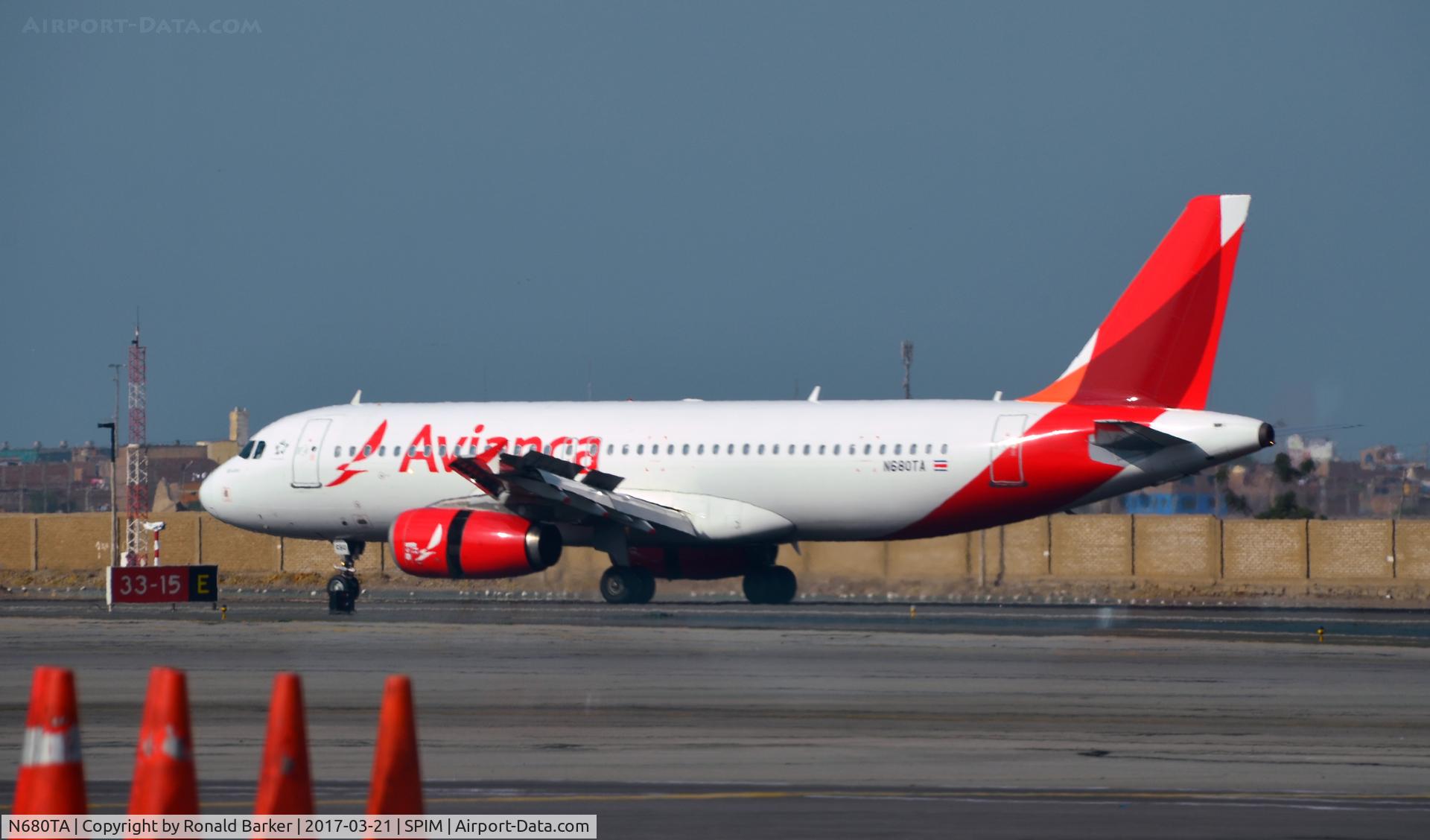 N680TA, 2008 Airbus A320-233 C/N 3538, Landing Lima