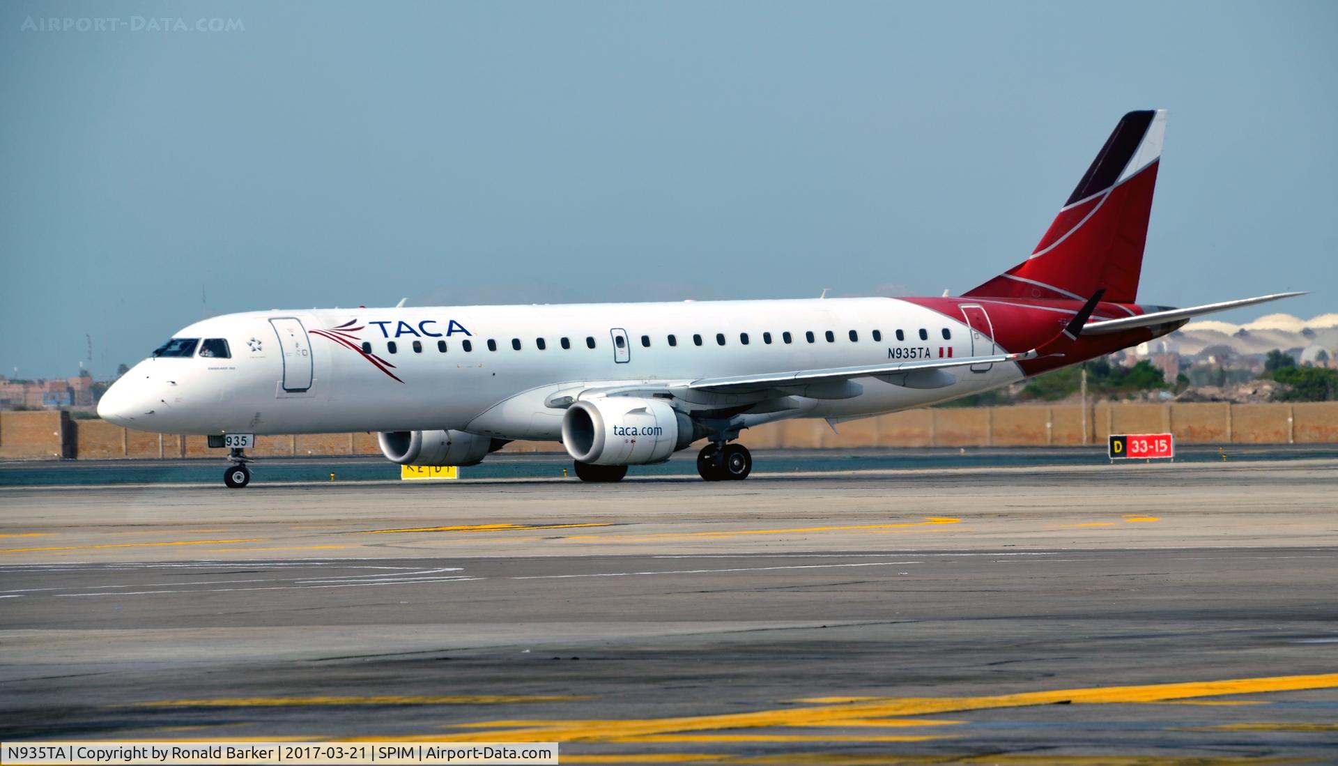 N935TA, Embraer ERJ-190-100 IGW 190AR C/N 19000205, Taxi Lima