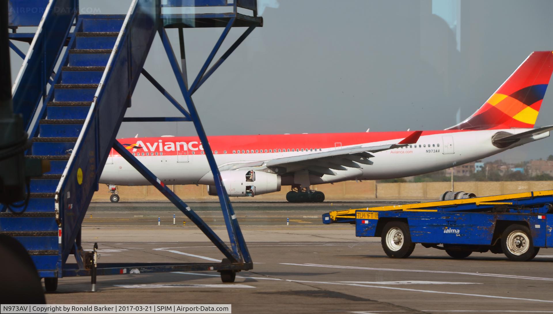 N973AV, 2009 Airbus A330-243 C/N 1073, Landing Lima