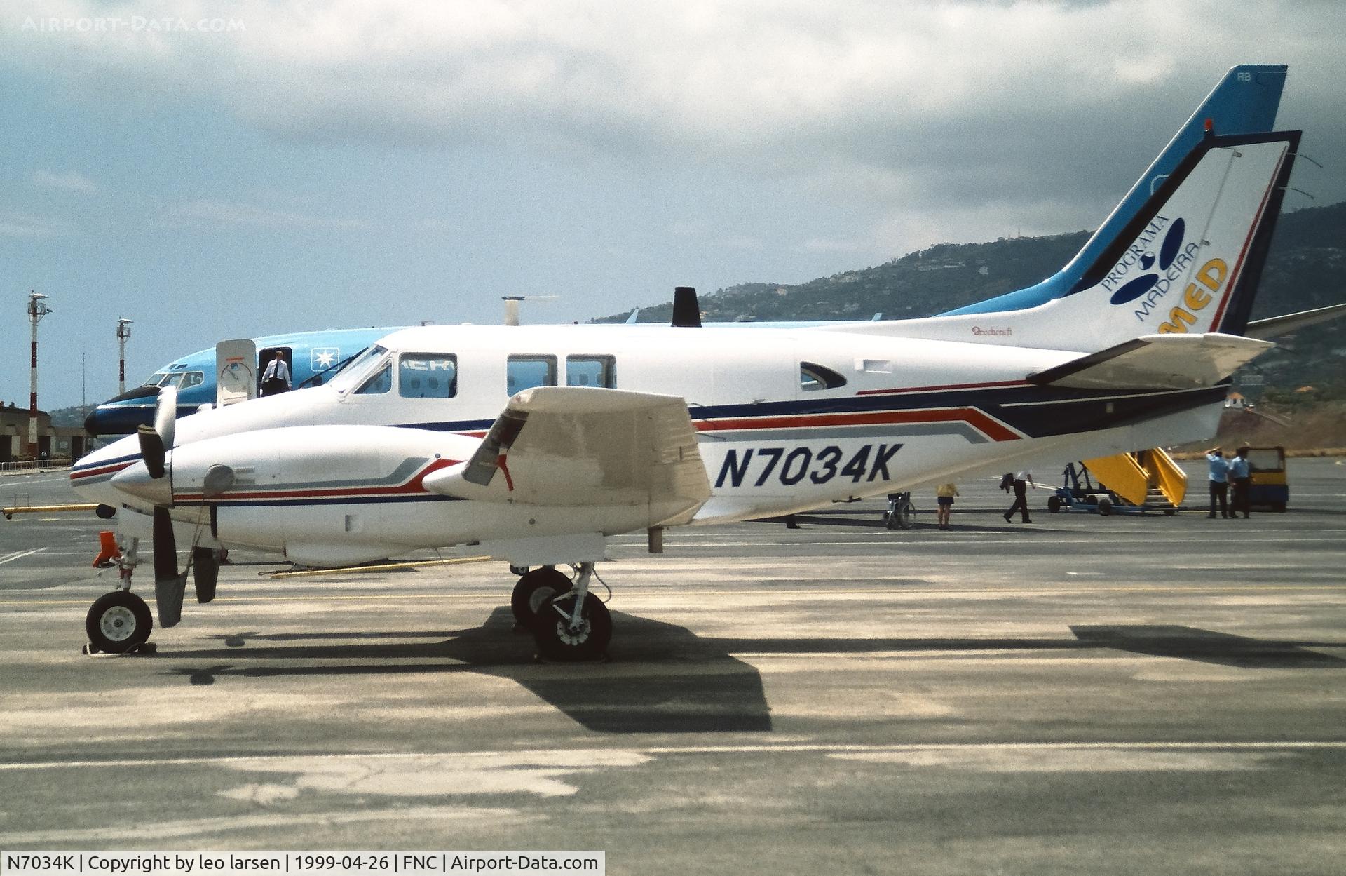 N7034K, 1967 Beech A90-1 King Air C/N LM-22, Funchal 26.4.1999
