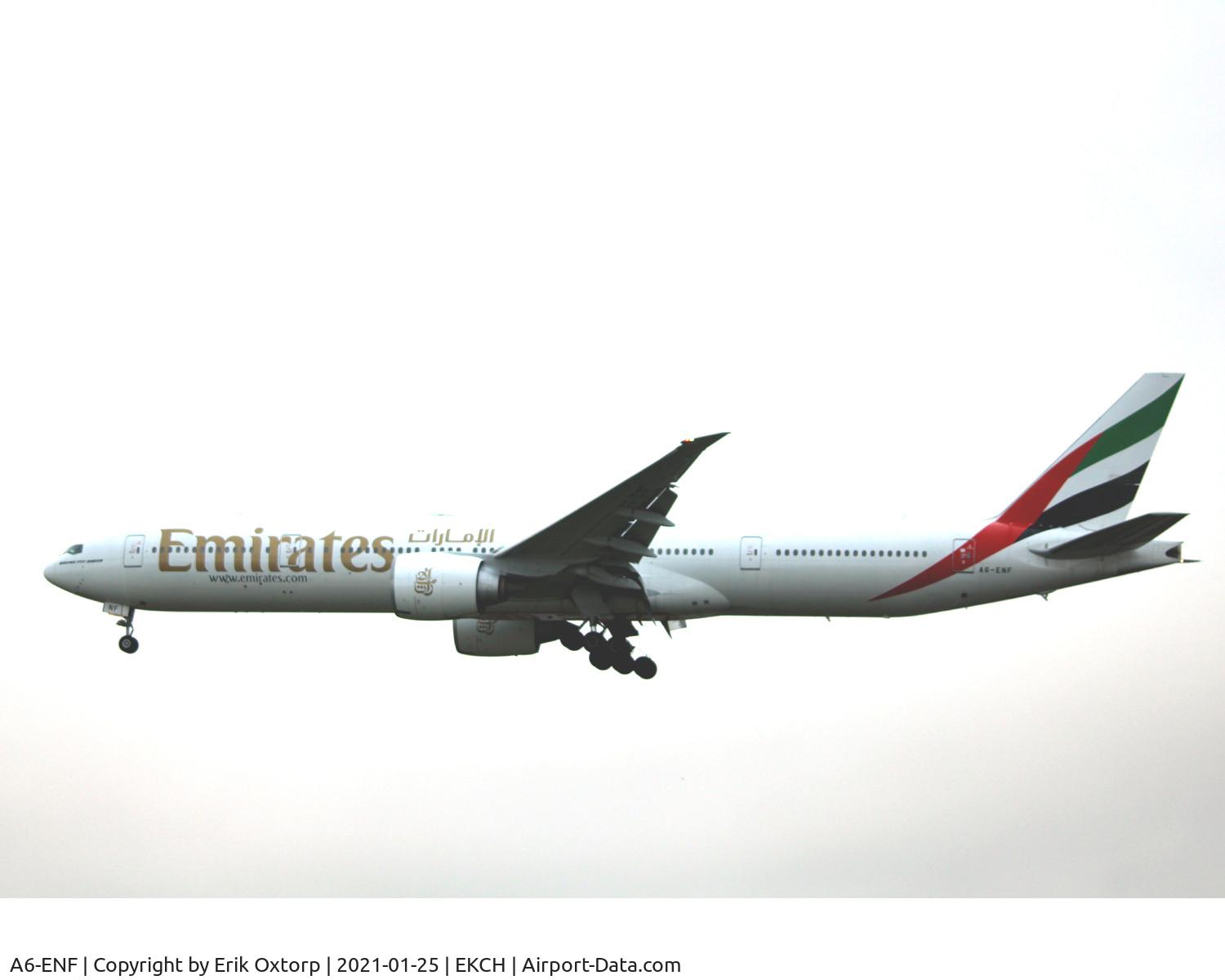 A6-ENF, 2013 Boeing 777-31H/ER C/N 41085, A6-ENF landing rw 22L