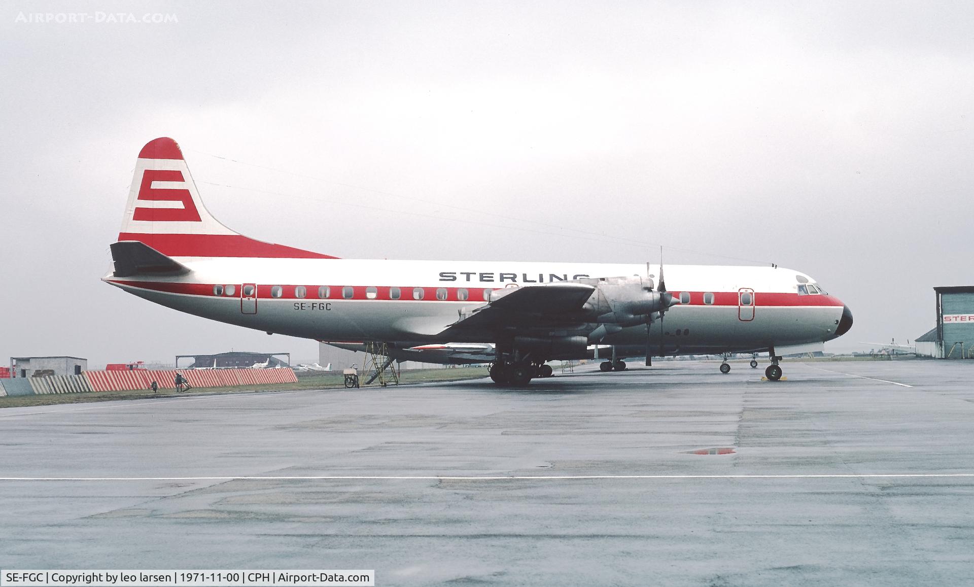 SE-FGC, 1959 Lockheed L-188C  Electra C/N 1075, Copenhagen 11.1971
