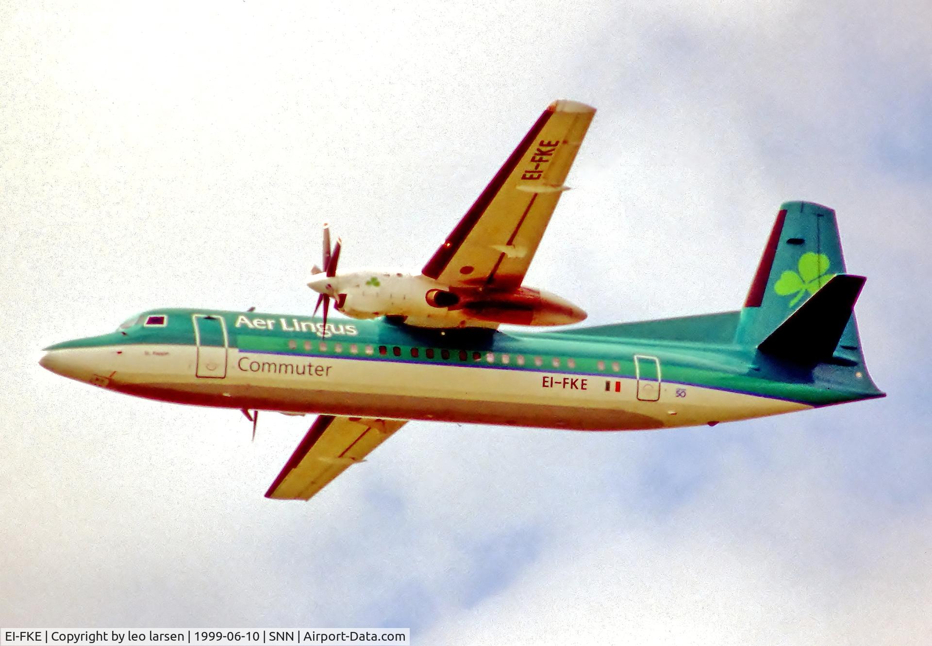 EI-FKE, 1991 Fokker 50 C/N 20208, Shannon 10.6.1999