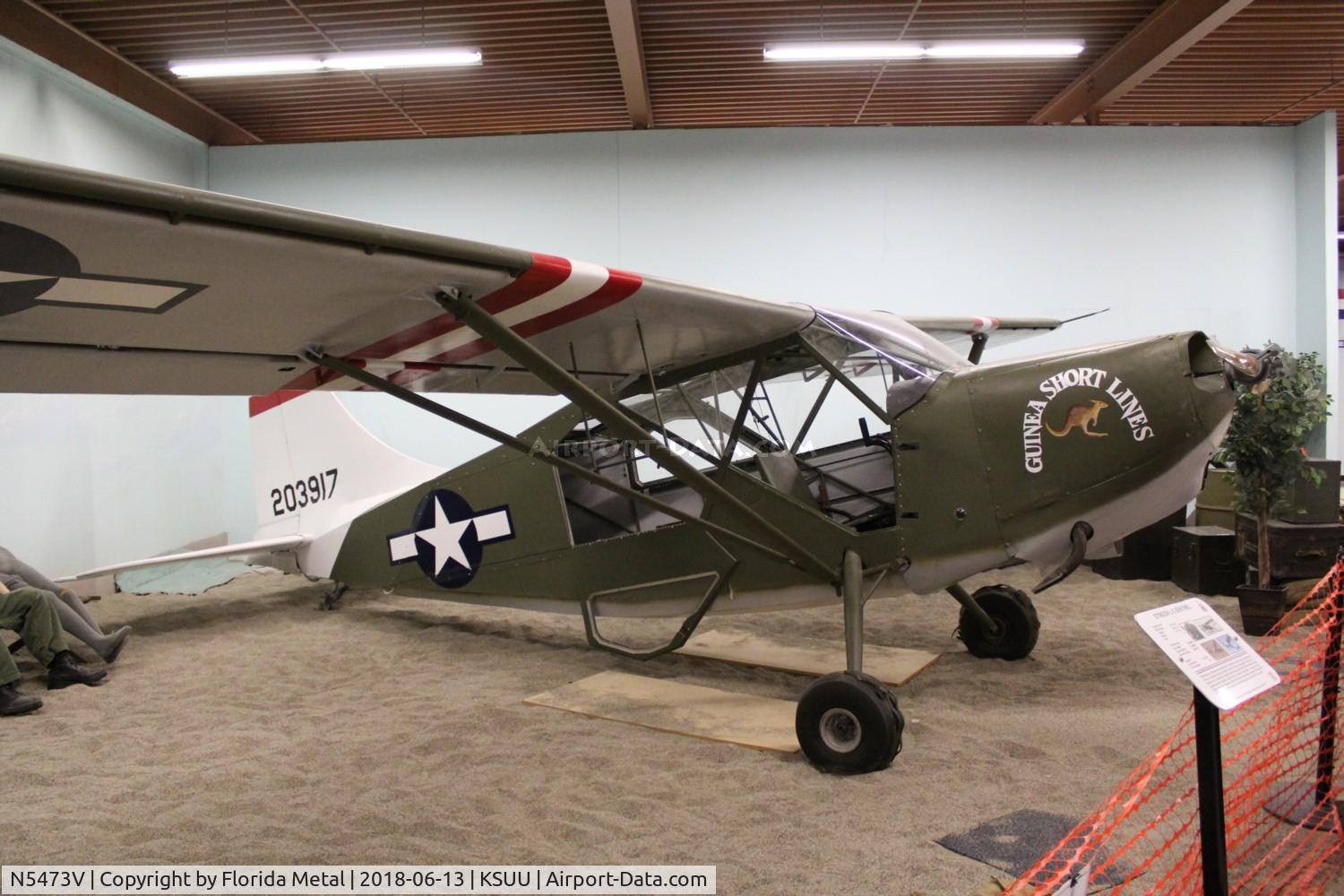 N5473V, Stinson L-5 Sentinel C/N 03917, Travis AFB Museum 2018