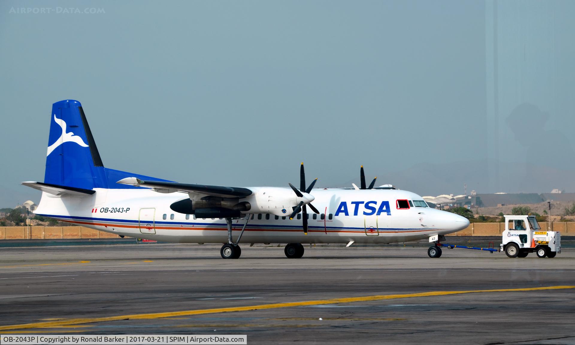 OB-2043P, 1988 Fokker F-27-50 C/N 20115, Towed Lima