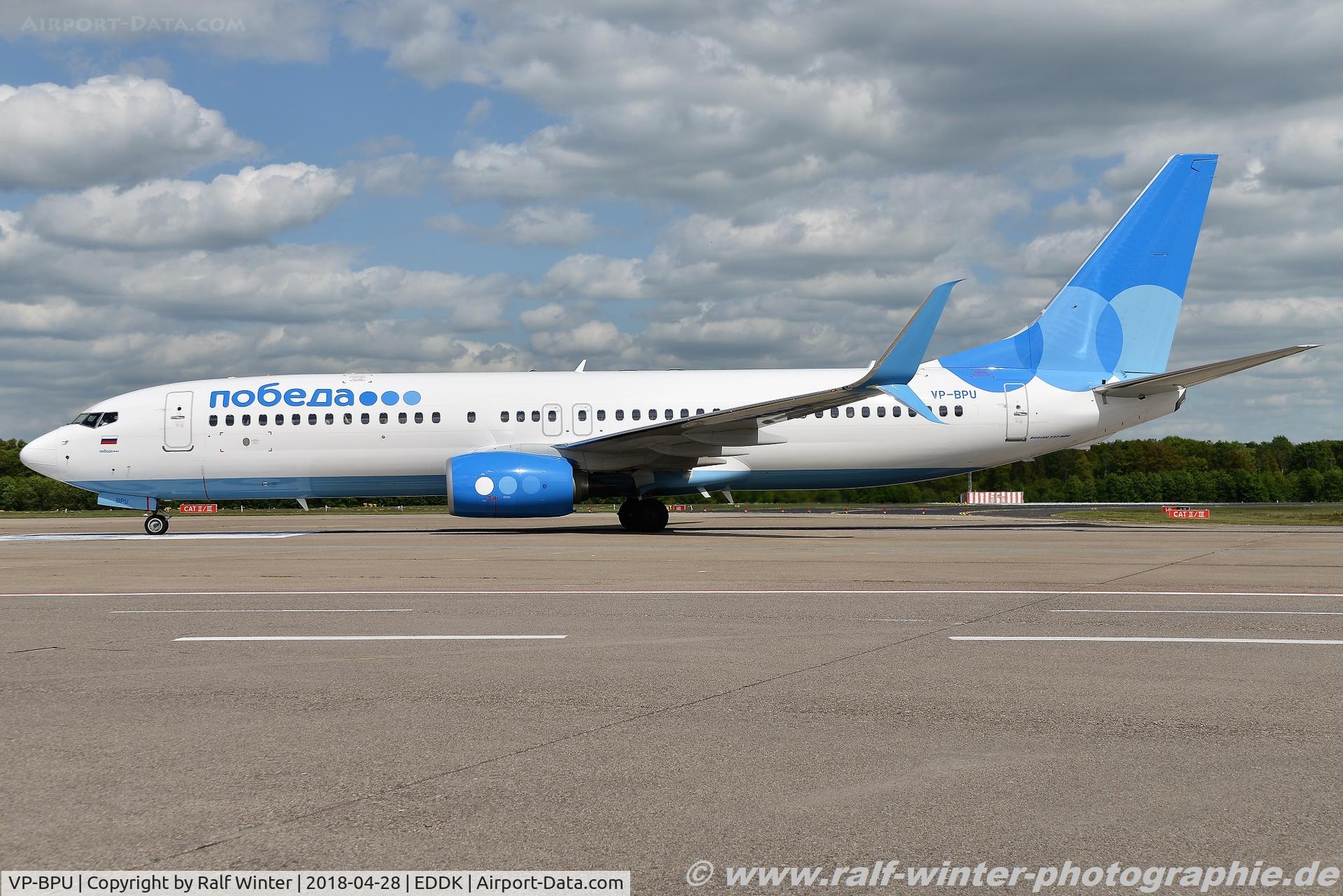 VP-BPU, 2018 Boeing 737-8AL C/N 61792, Boeing 737-8AL(W) - DP PBD Pobeda - 61792 - VP-BPU - 28.04.2018 - CGN