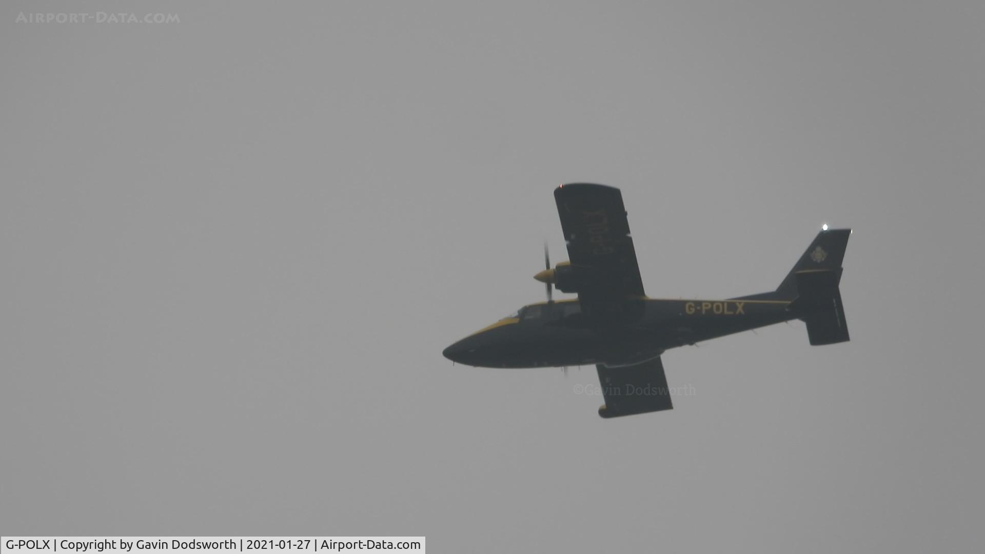 G-POLX, 2016 Vulcanair P-68R Victor C/N 496/R, Over Darlington on January 27th 2021