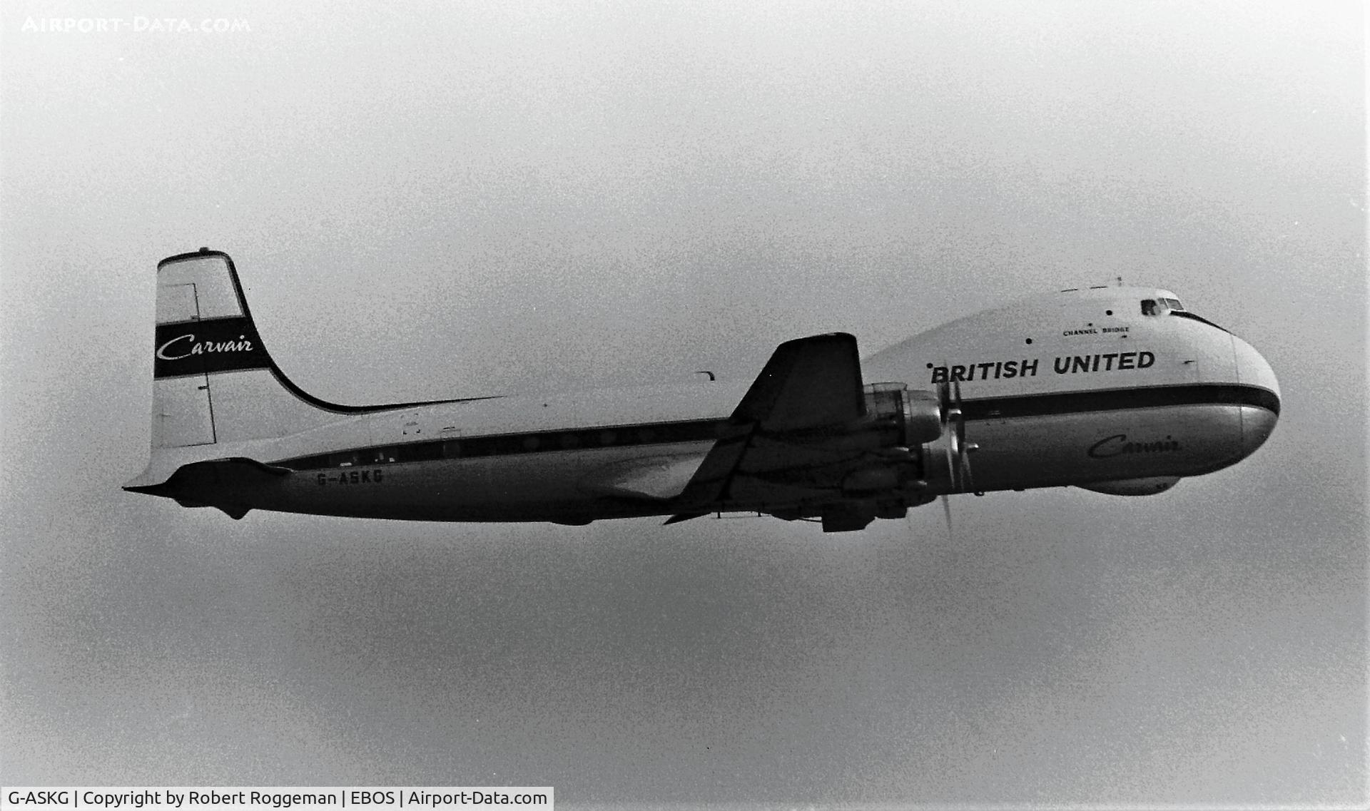 G-ASKG, Aviation Traders ATL-98 Carvair C/N 10382/ATL98/10, MID 1960's.BRITISH UNITED.CHANNEL BRIDGE.