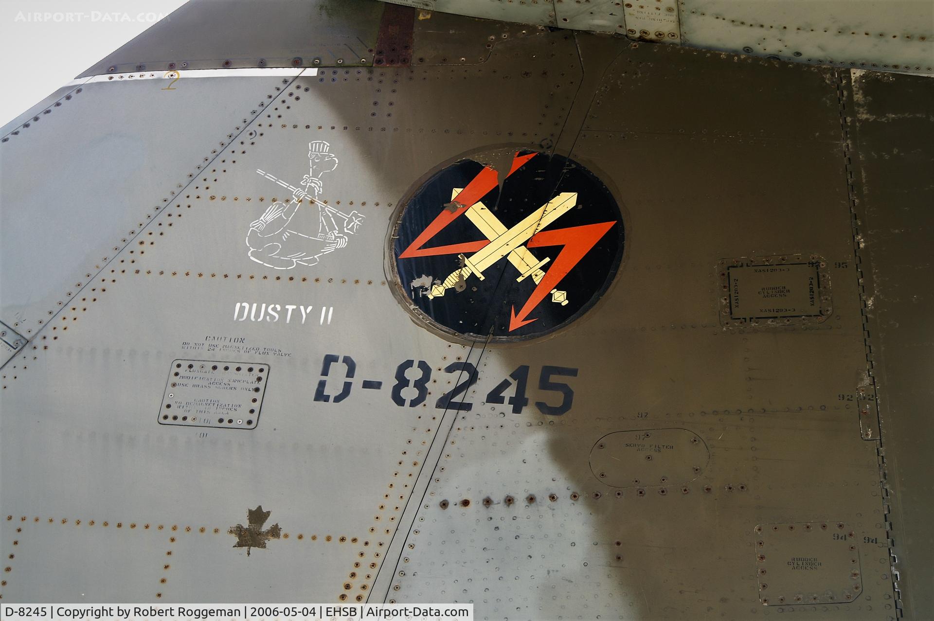 D-8245, Lockheed F-104G Starfighter C/N 683-8245, ON PYLON.PRESERVED.NMM.312 SQD.ZAP DUSTY II.
