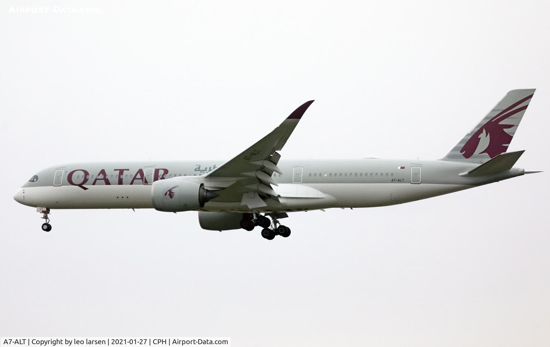 A7-ALT, 2017 Airbus A350-941 C/N 090, Copenhagen 27.1.2021