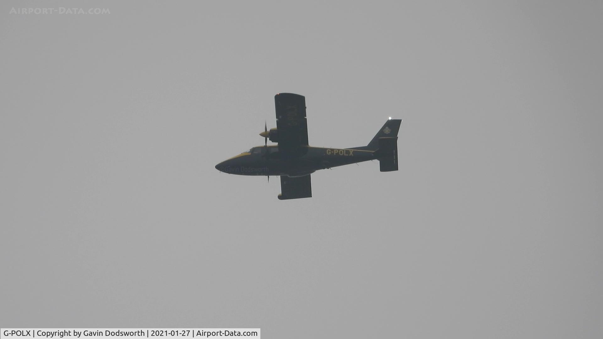 G-POLX, 2016 Vulcanair P-68R Victor C/N 496/R, Over Darlington on January 27th 2021