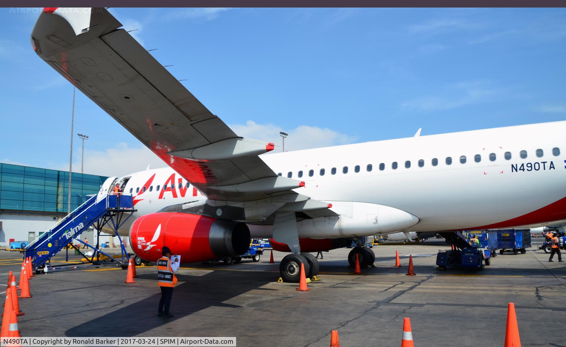 N490TA, 2004 Airbus A320-233 C/N 2282, At the gate Lima
