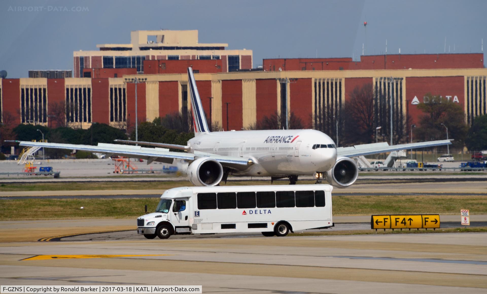 F-GZNS, 2015 Boeing 777-328/ER C/N 39970, Taxi to park Atlanta