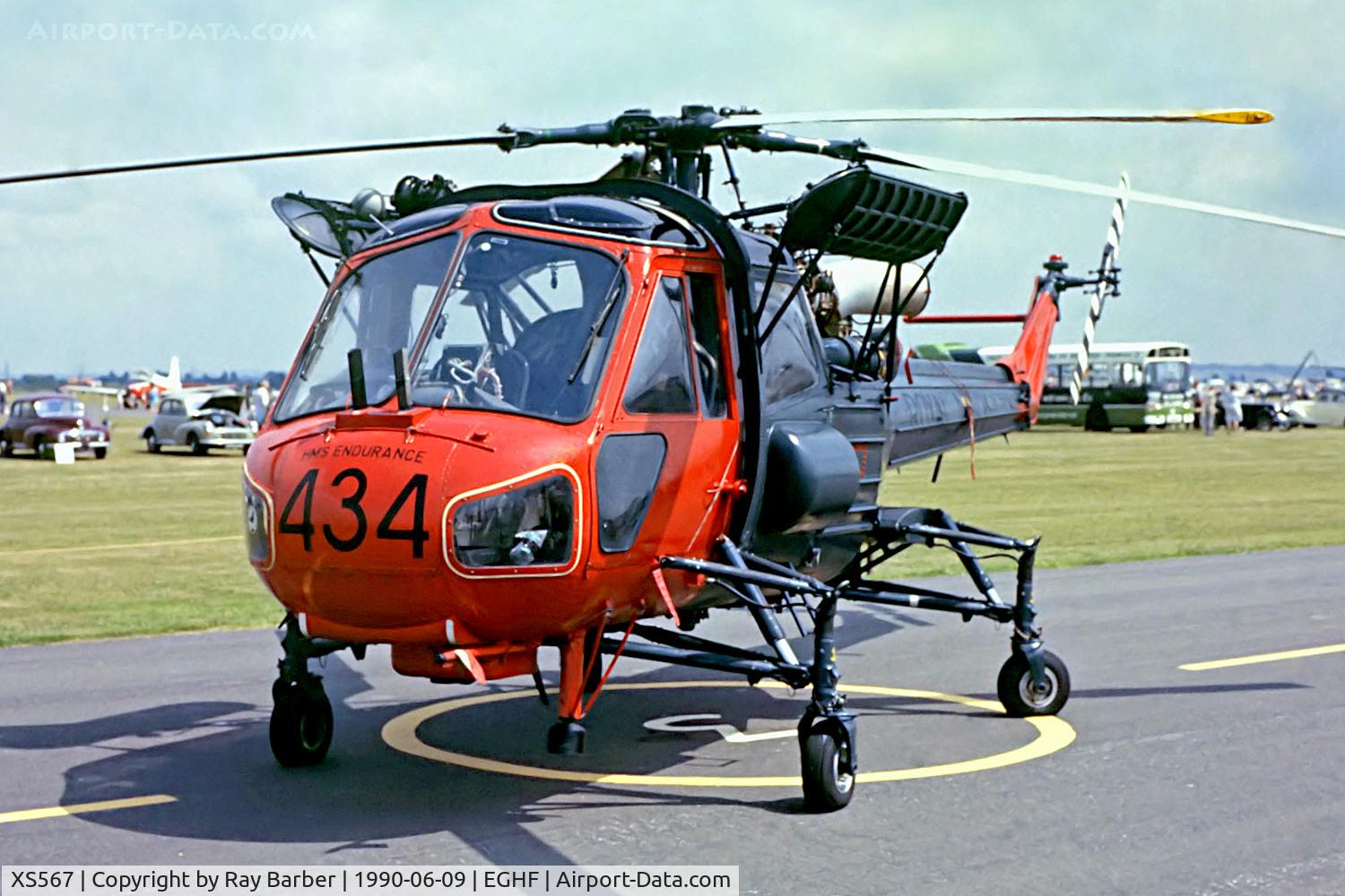 XS567, 1964 Westland Wasp HAS.1 C/N F9578, XS567   Westland Wasp HAS.1 [F.9578] (Royal Navy) RNAS Lee on Solent @ 09/06/1990