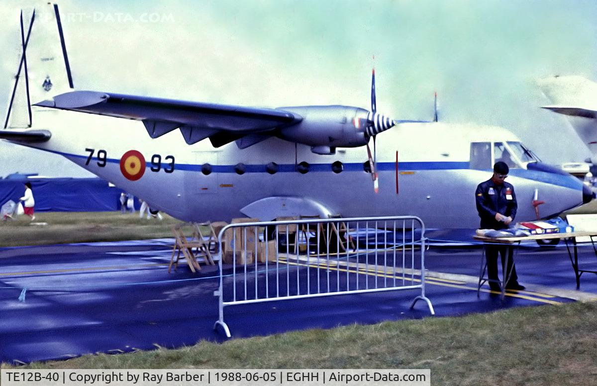 TE12B-40, CASA C-212-100 Aviocar C/N E1-1-76, TE.12B-40   CASA C-212-100 Aviocar [76] (Spanish Air Force) Bournemouth-Hurn~G 05/06/1988