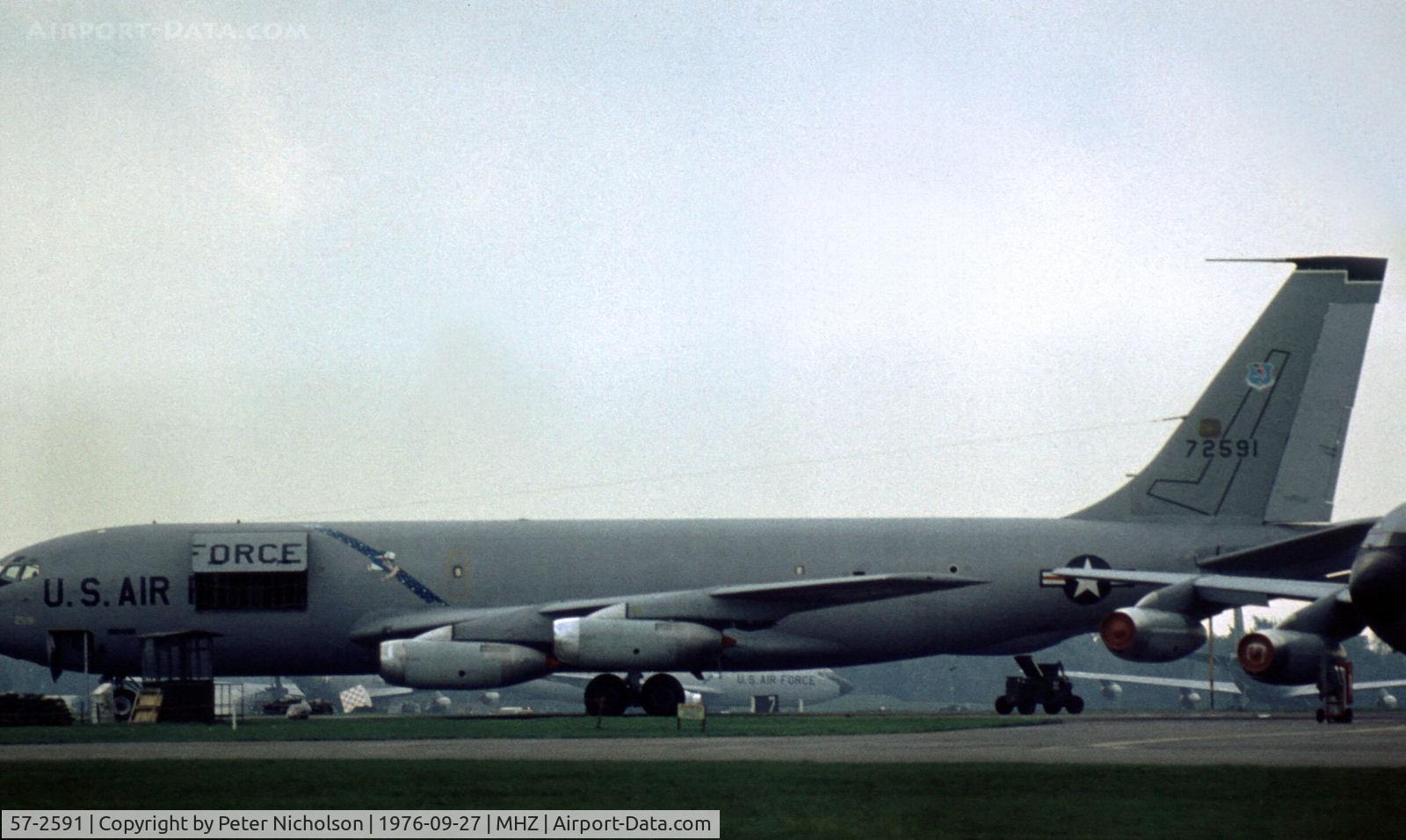 57-2591, 1957 Boeing KC-135A Stratotanker C/N 17727, KC-135A Stratotanker of 68th Bomb Wing at Seymour-Johnson AFB as seen at RAF Mildenhall in late Summer 1976