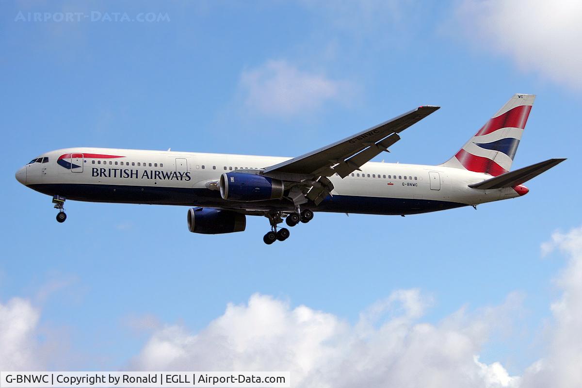 G-BNWC, 1989 Boeing 767-336 C/N 24335, at lhr