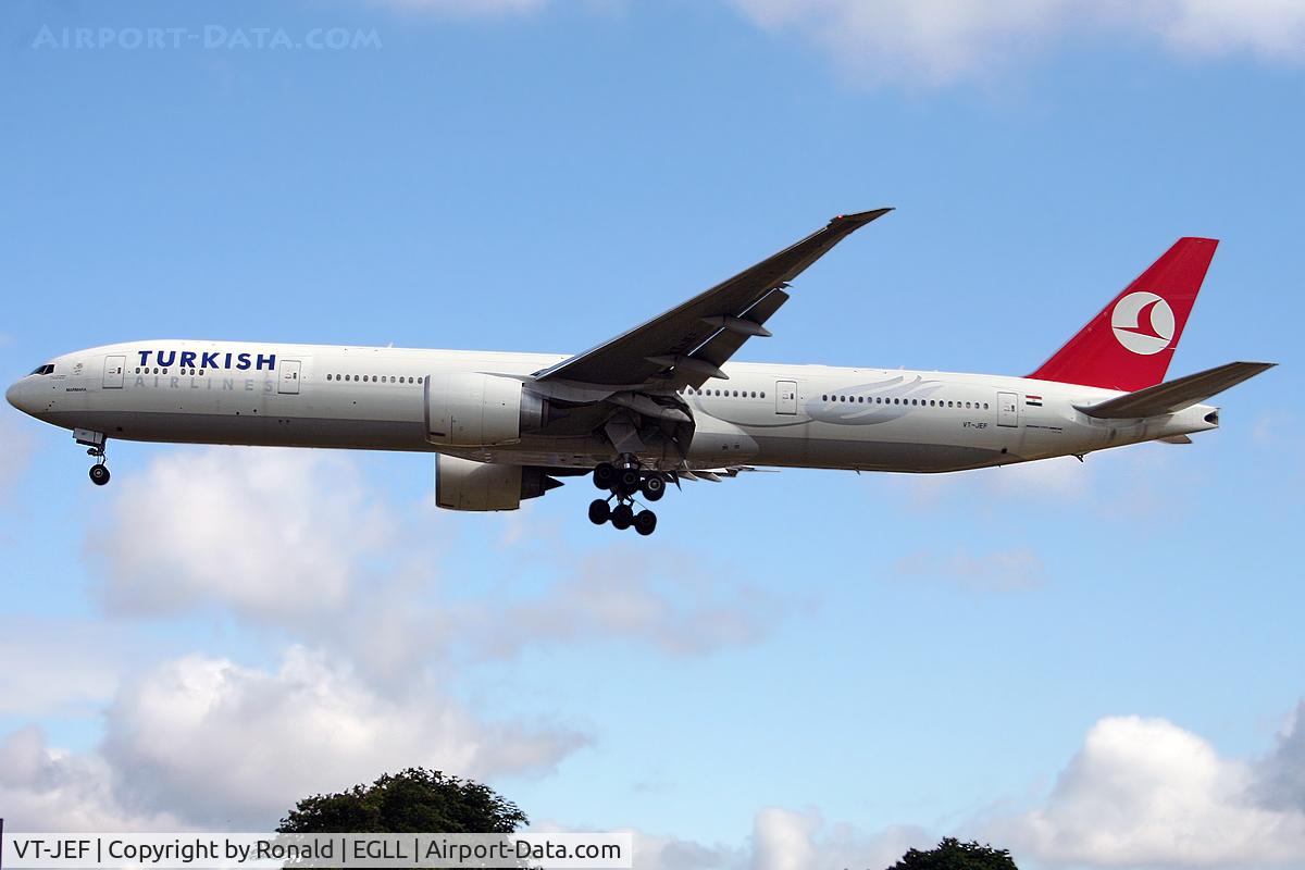 VT-JEF, 2007 Boeing 777-35R/ER C/N 35162, at lhr