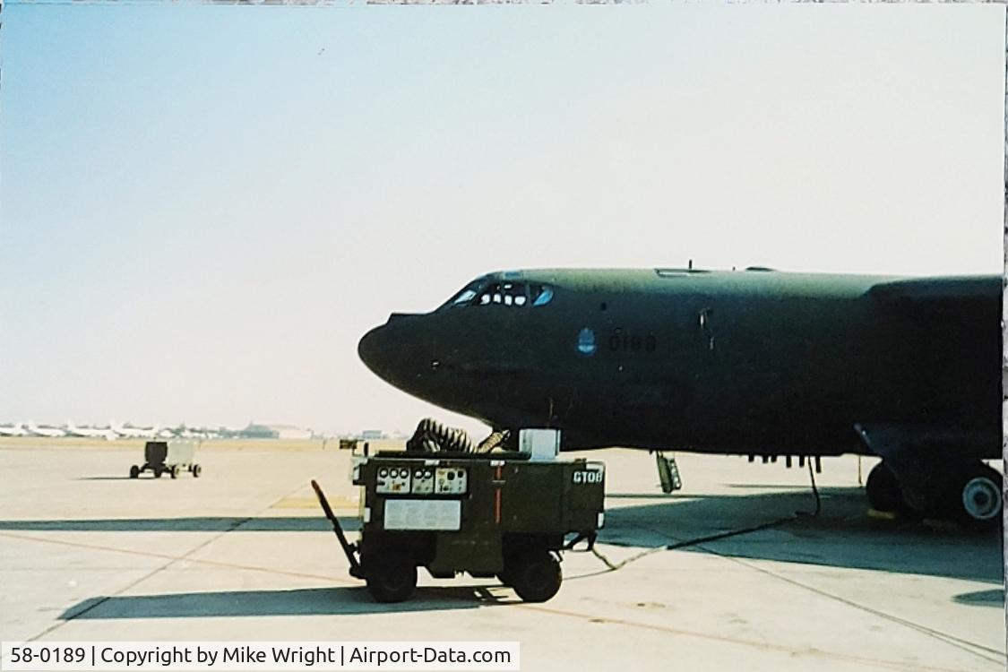 58-0189, 1958 Boeing B-52G Stratofortress C/N 464257, At Mather AFB 1988